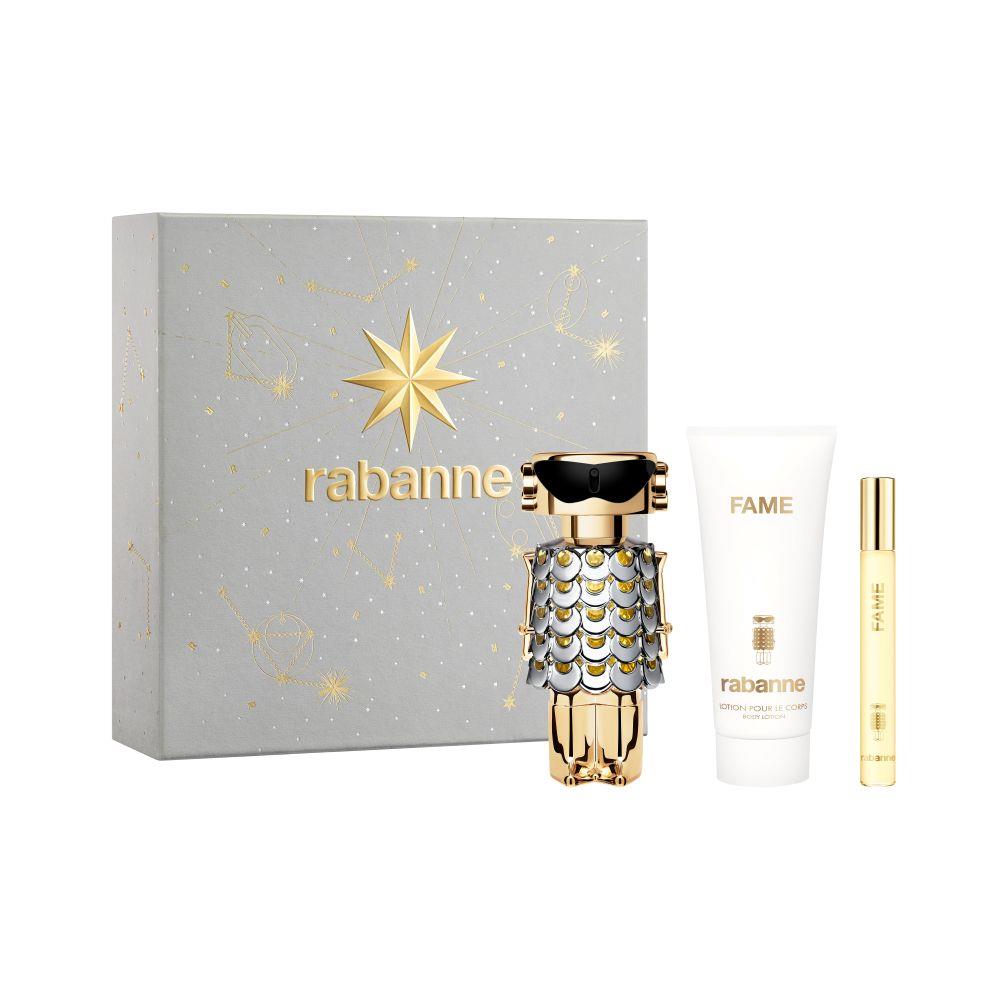 Paco Rabanne: Faimă, Eau de parfum, Pentru femei, 80 ml + Faimă, Eau de parfum, Pentru femei, 10 ml + Faimă, Hidrantare, Lotion corporală, 100 ml