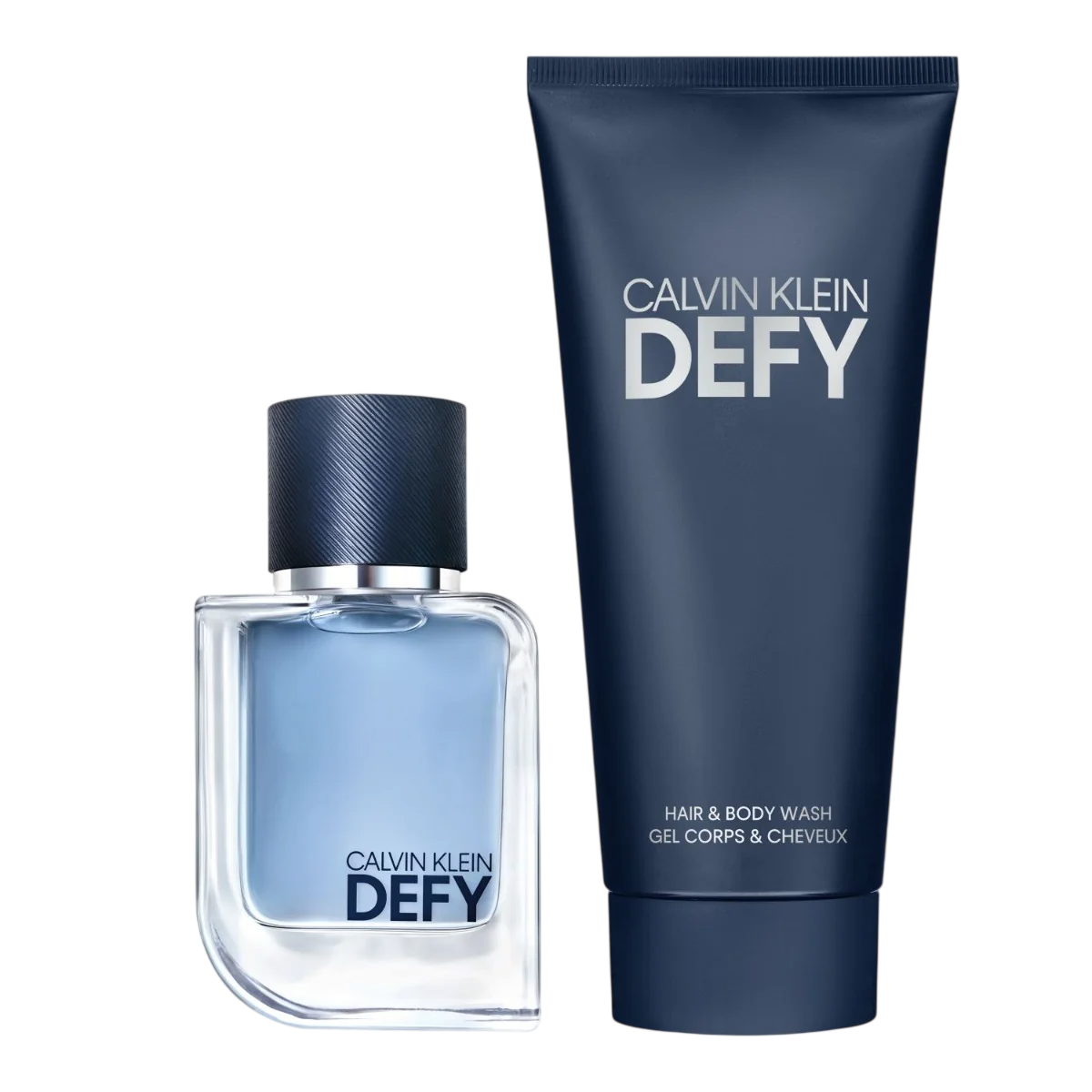 Setul Calvin Klein: Defy, Gel de duș și șampon 2-in-1, 100 ml + Defy, Parfum pentru bărbați, 50 ml