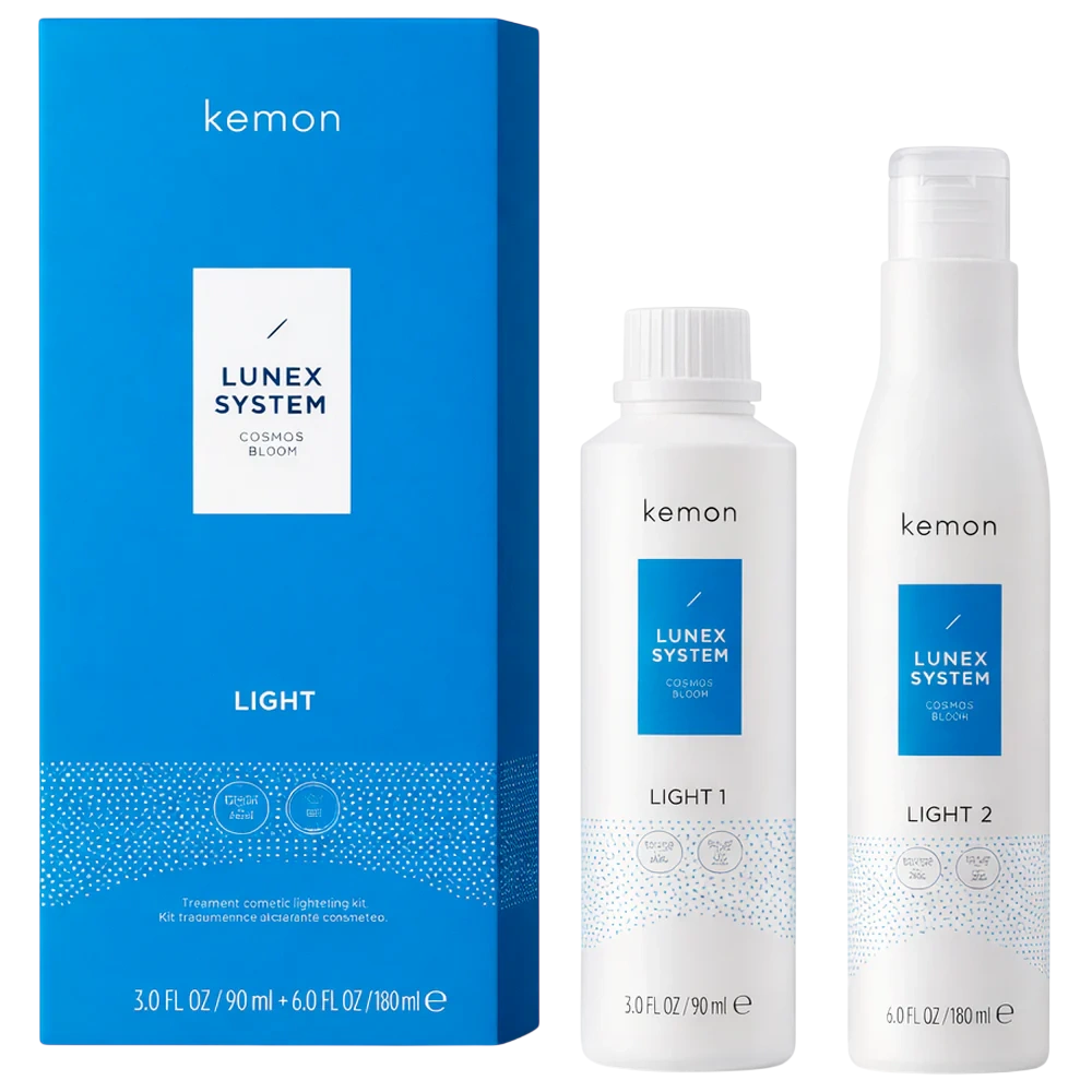 Lunex System Light Set Kemon: Cosmetic Lightening, Hair Cream Treatment, 90 ml + Cosmetic Developer, Hair Cream Treatment, 180 ml