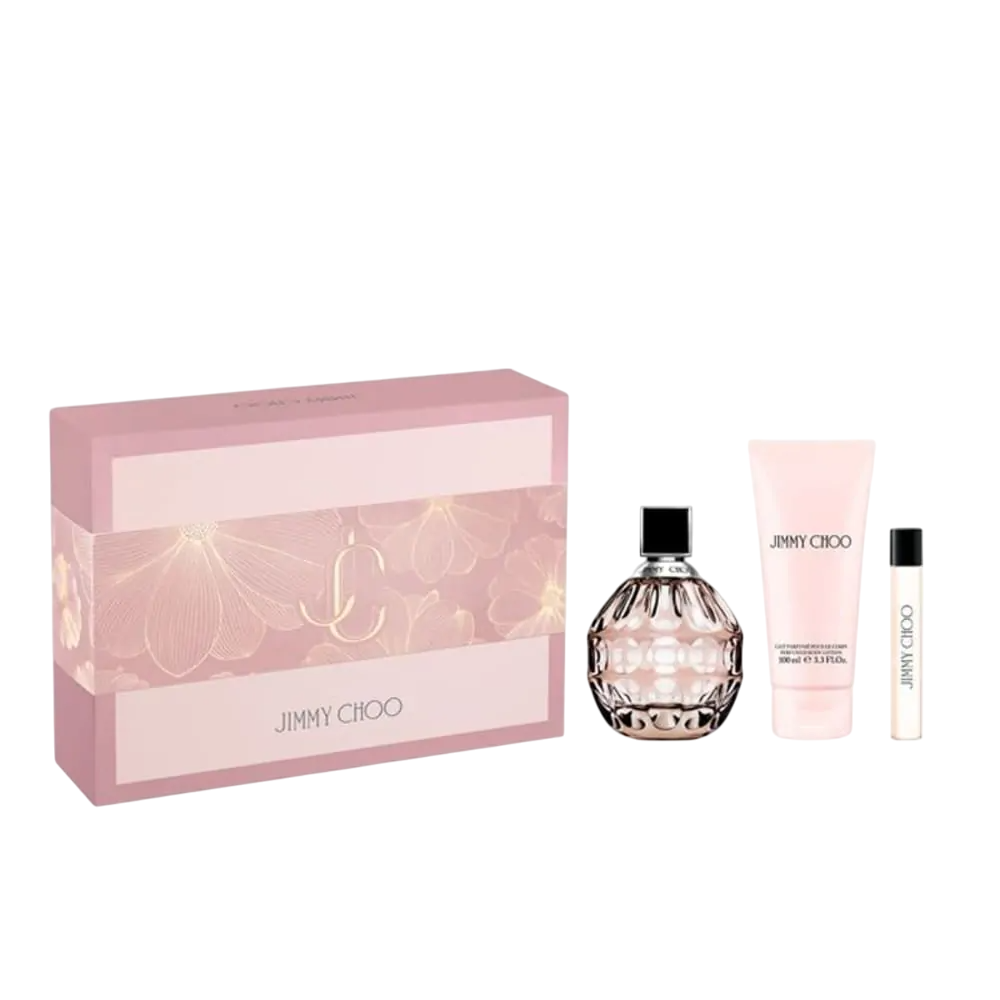 Setul Jimmy Choo: 
- Jimmy Choo, Crema hidratantă pentru corp, 100 ml
- Jimmy Choo, Eau de parfum, Pentru femei, 7.5 ml
- Jimmy Choo, Eau De Parfum, For Women, 100 ml