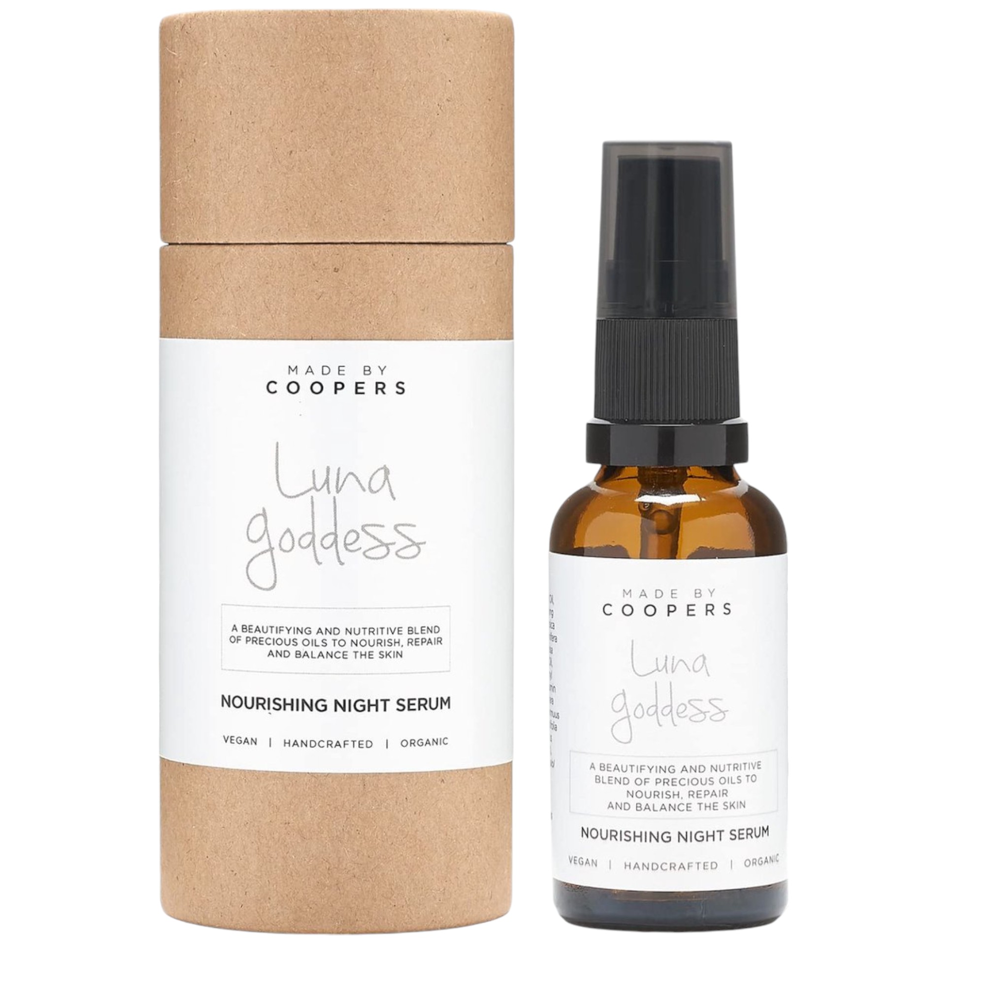 Luna Tanrıçası, Vücut İçin, Ziaja, Made By Coopers, vegan, besleyici, gece için serumu, 30ml.