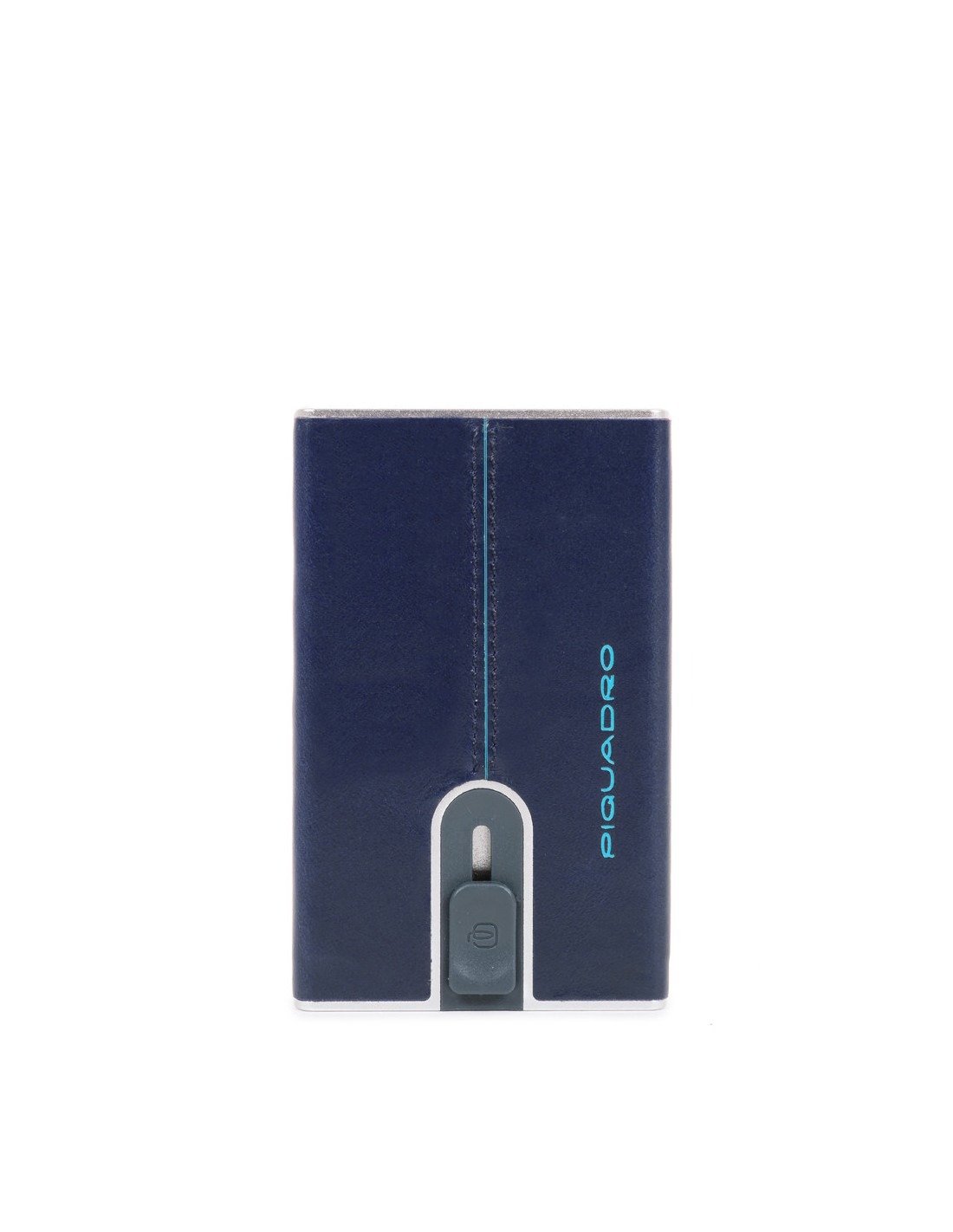 Piquadro, Piața Albă, Portofel din Piele, Sistem de Glisare cu Formular pentru Bani, PP5358B2R-BLU2, Albastru, Pentru Bărbați