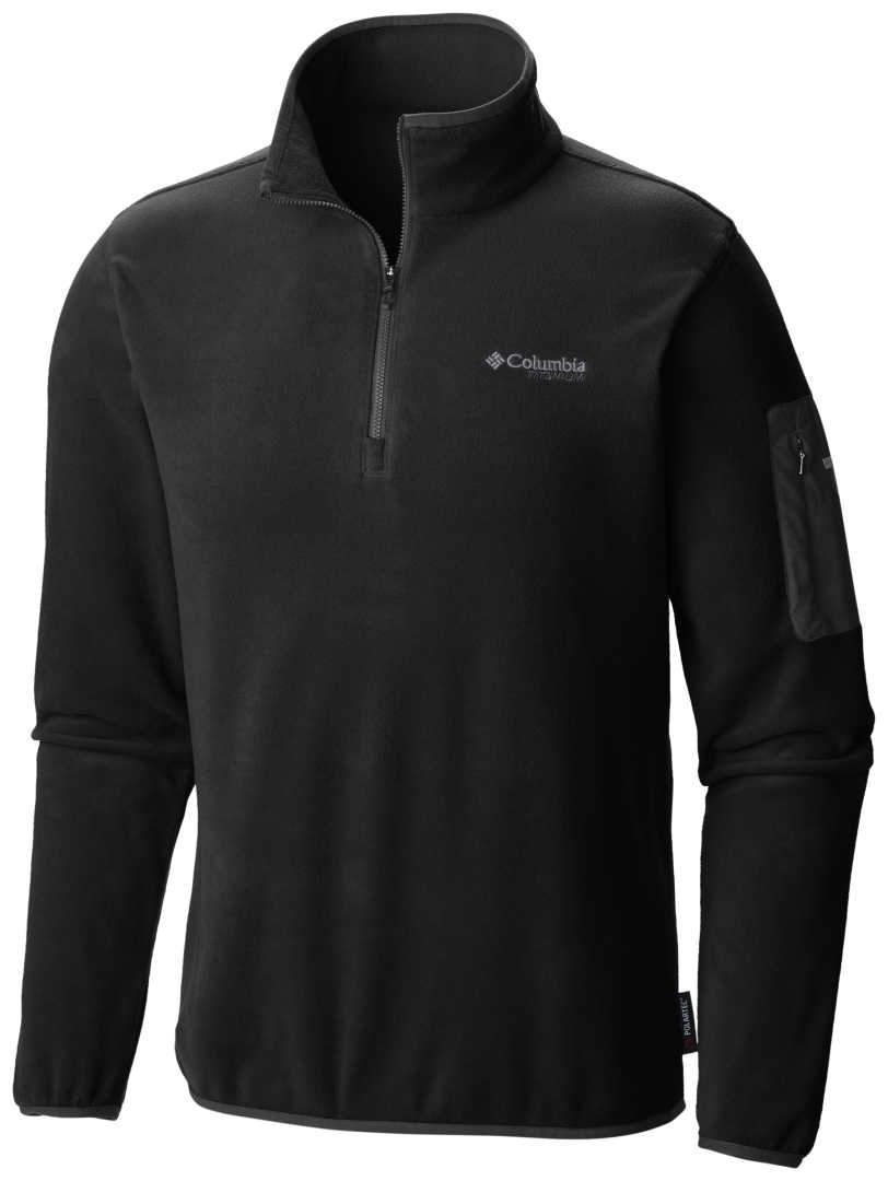 Kolumbiya, Titan Pass 1.0, Half Zip, Sporcular için Sentetik Kaban, Siyah, M