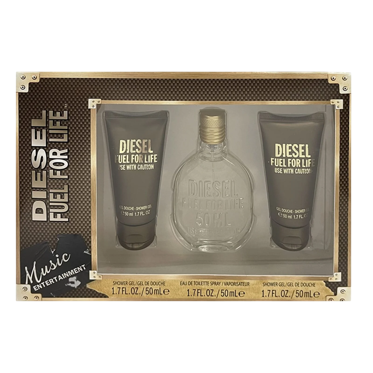 Set Diesel: Combustibil pentru Viață, Geamantan de Duș, Toate Tipurile de Piele, 2 buc., 50 ml + Combustibil pentru Viață, Perfumea Eau De Parfum, Pentru Femei, 50 ml