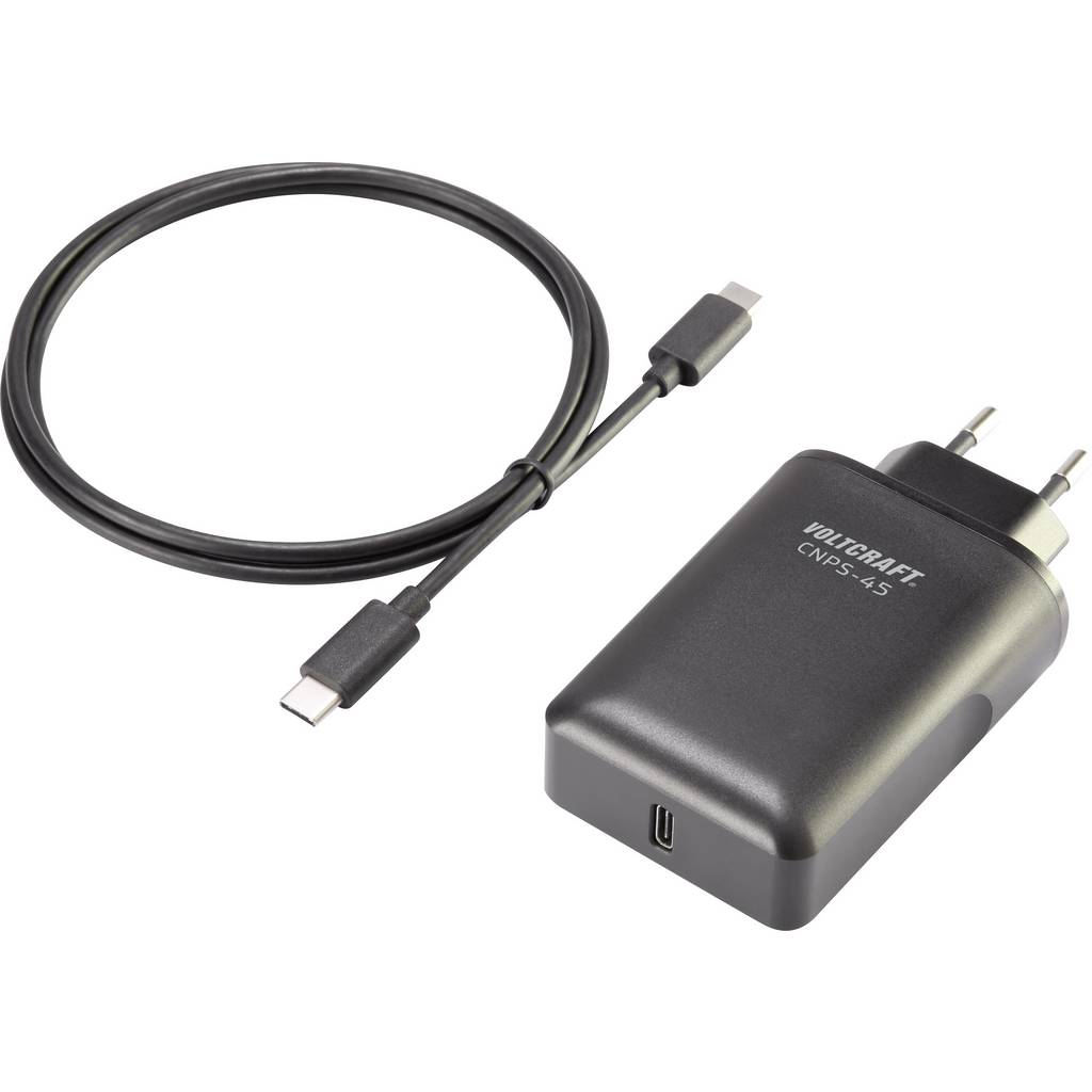 VOLTCRAFT CNPS-45 USB charger 45 W 1x USB-C® Black Indoors USB Power D 28357c117