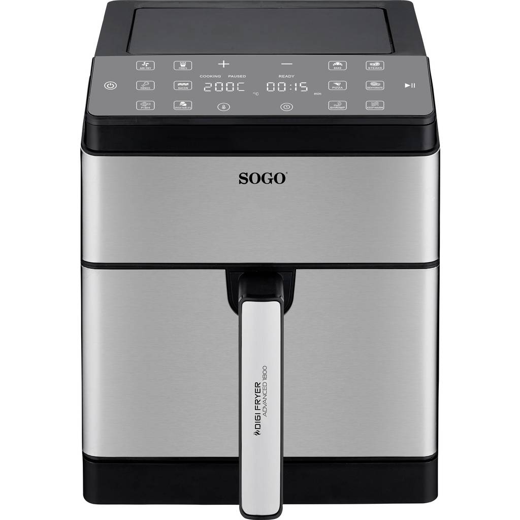 SOGO Human Technology Advanced 1800 Air fryer 8 l 1800 W Black, Sta FRE-SS-10915