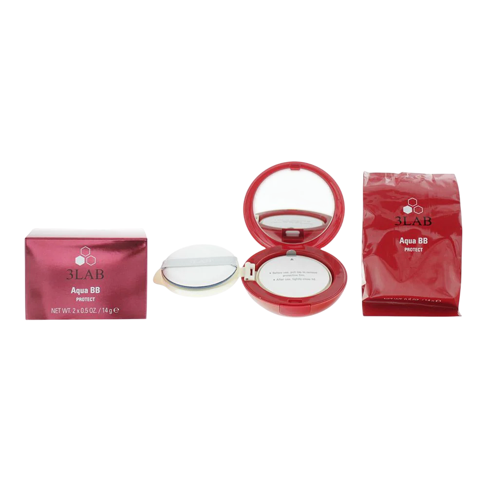 Duo Set, 3Lab, Aqua BB Koruma, Kapsülleme ve Düzeltme, BB Kompak Çift Krema, 03, Siyah, 2 parça, 14g