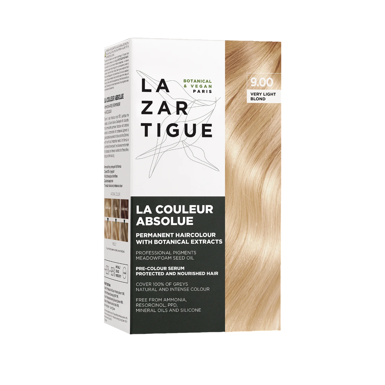 Lazartigue, Culoarea Absolută, Păr Permanenți cu Colorant, 9.00 Foarte Palid Blond, 143 ml