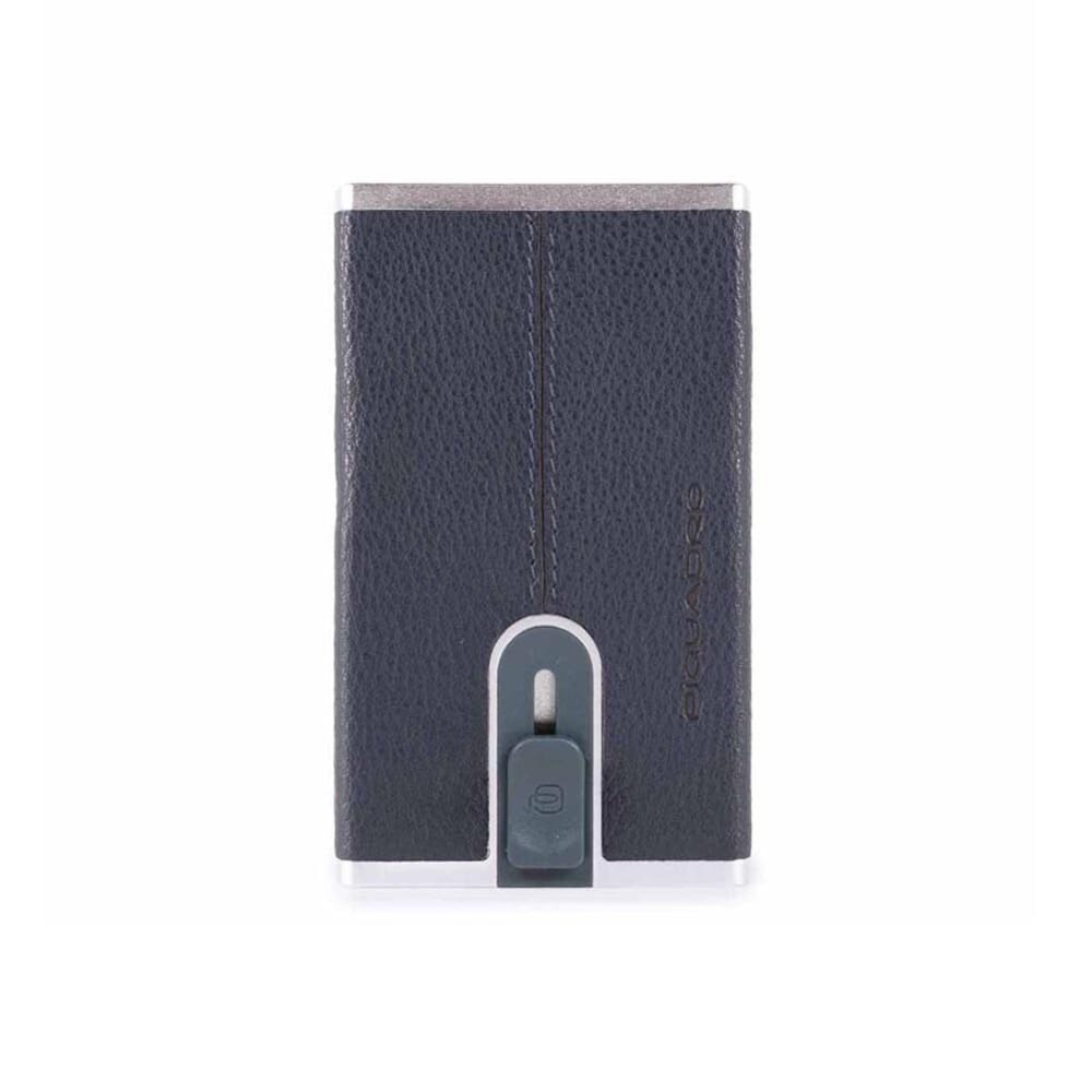 Piquadro, Pătrat Negru, Portofel din Piele, Sistem de Glisare cu Forma Pătrată pentru Bilețele Bancare, PP4891B3RBLU4, Albastru, Pentru Bărbați