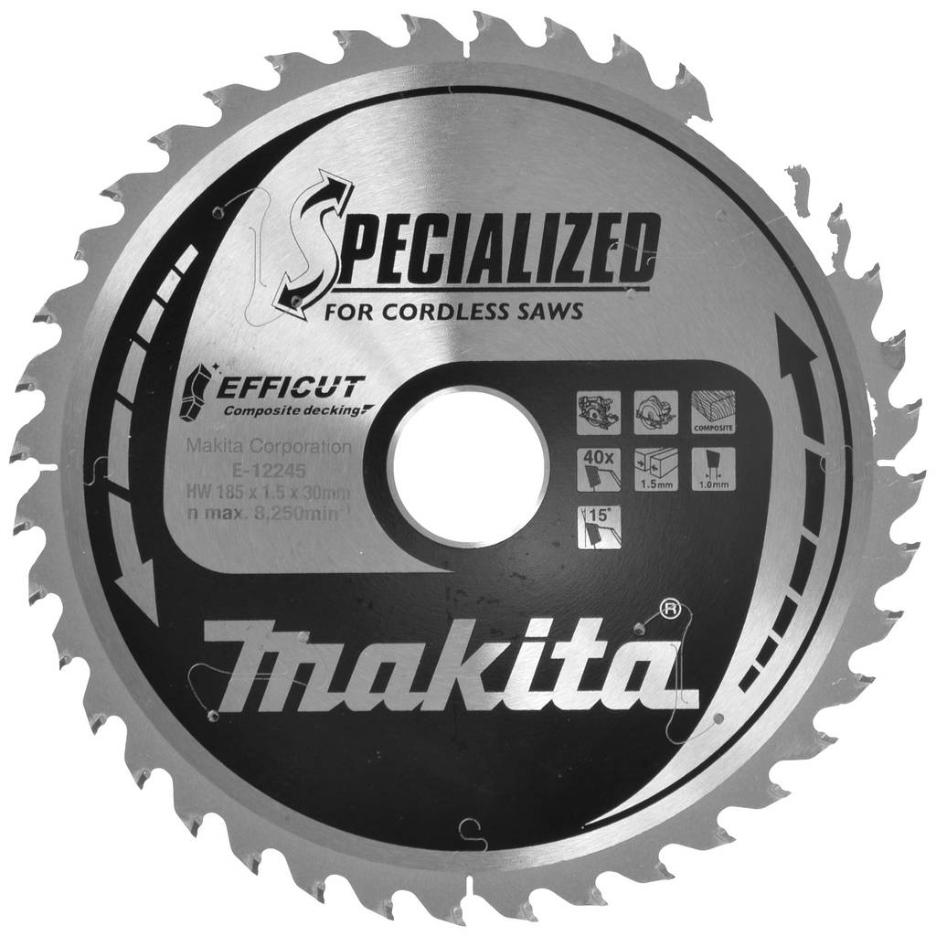 Makita E-12245 Circular saw blade 185 x 30 x 1.5 mm Number of cogs: 40 1 E-12245