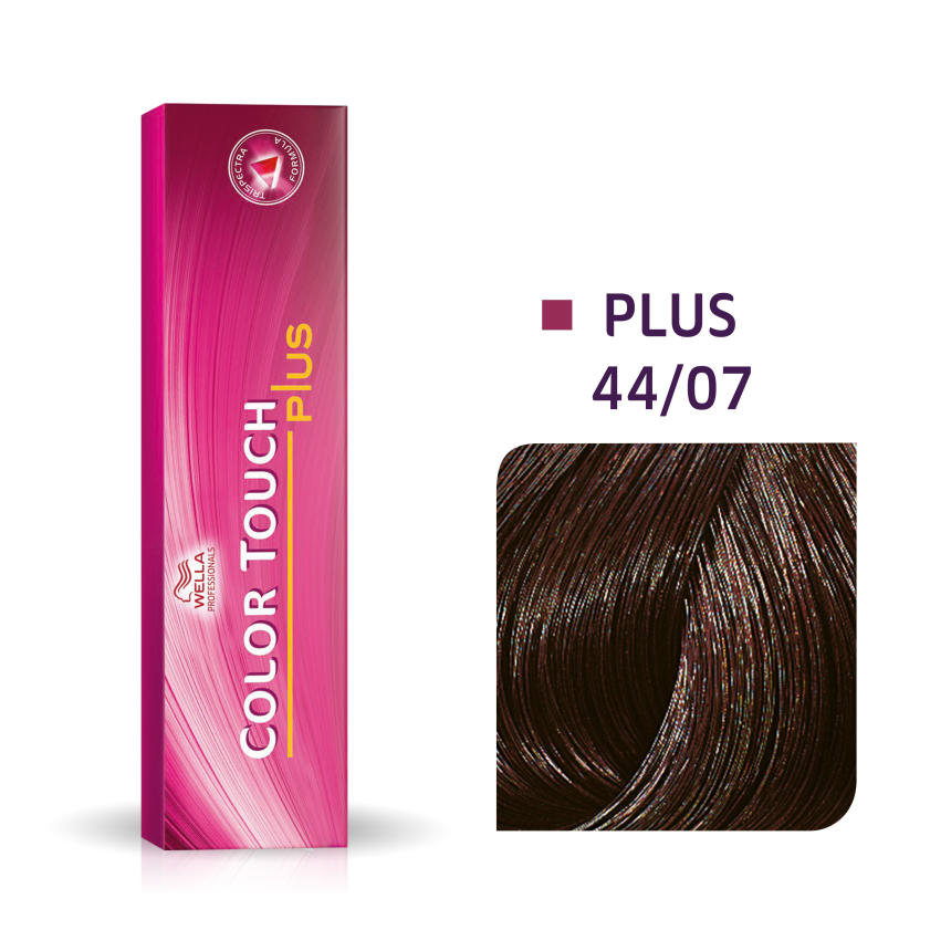Wella Professionals, Color Touch Plus, fără amoniac, Părul colorat semi-permanent, 44/07 Castaniu intens natural, 60 ml.