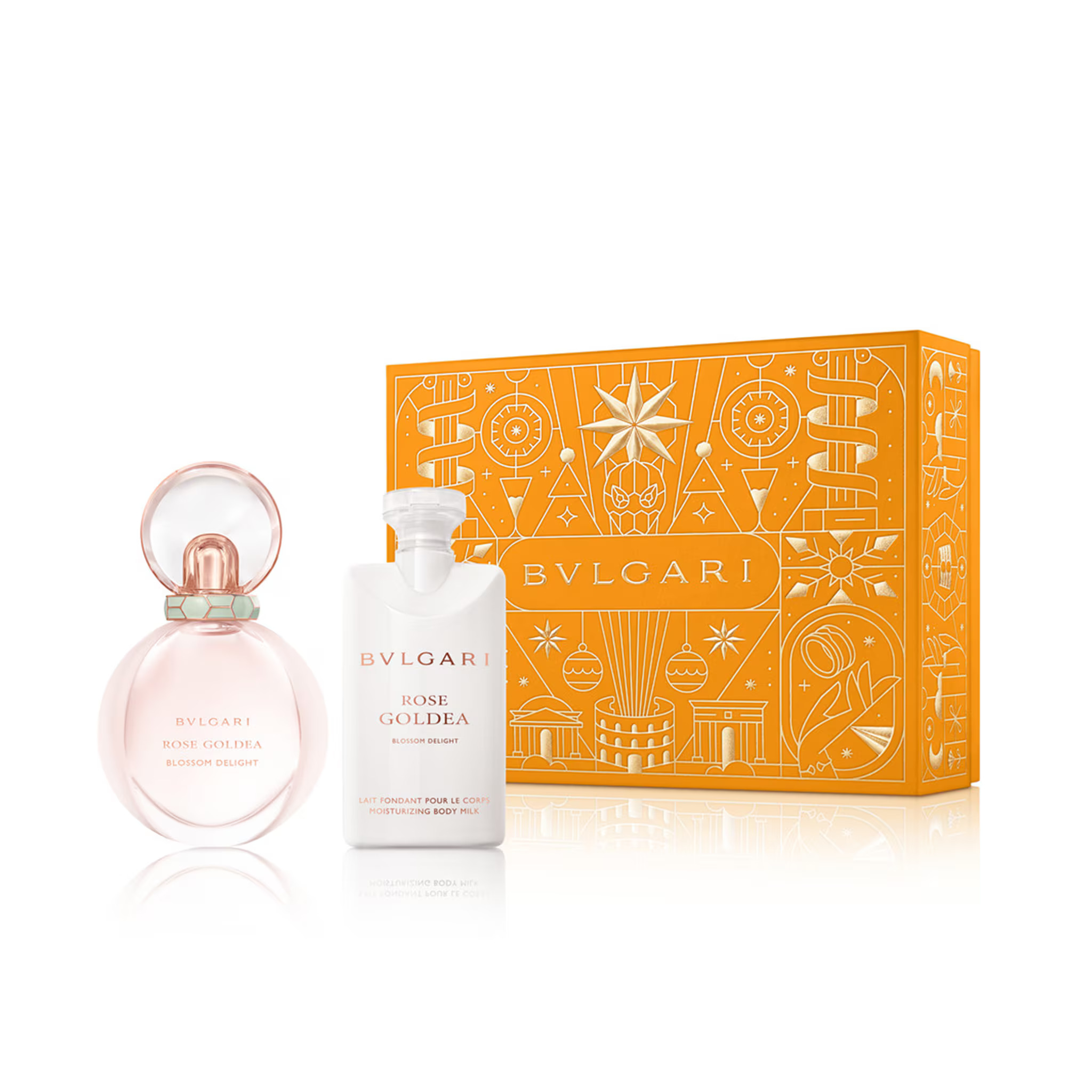 Set Xmas 2024 Bvlgari:
Rose Goldea Blossom Delight 2019, Eau de parfum pentru femei, 50 ml + 
Rose Goldea Blossom Delight 2019, hidratantă, loțiune corporală, 75 ml