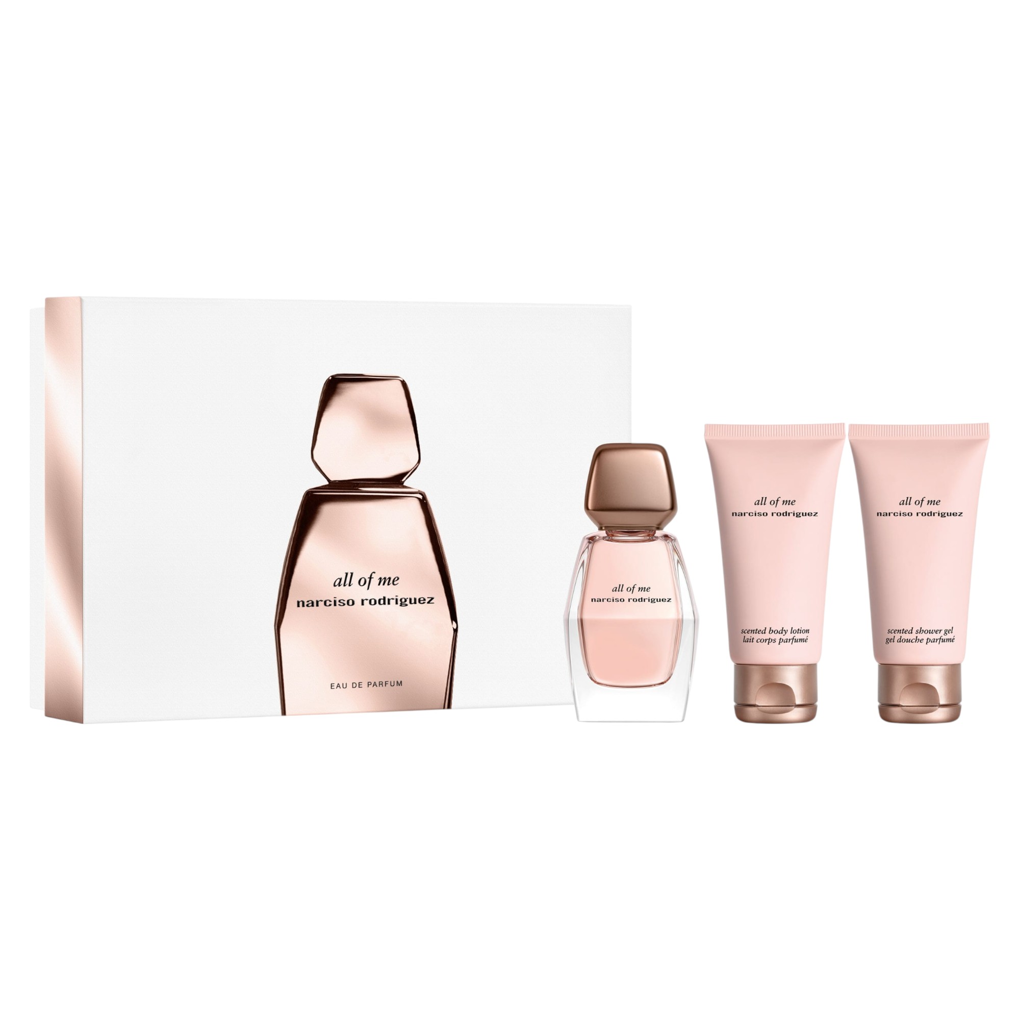 Narciso Rodriguez: Toate de Mine, Eau De Parfum, Femei, 50 ml + Toate de Mine, Hidrantă, Lotion Corporelă, 50 ml + Toate de Mine, Hidrantă, Gel de Dus, Tipuri de Piele, toate, 50 ml