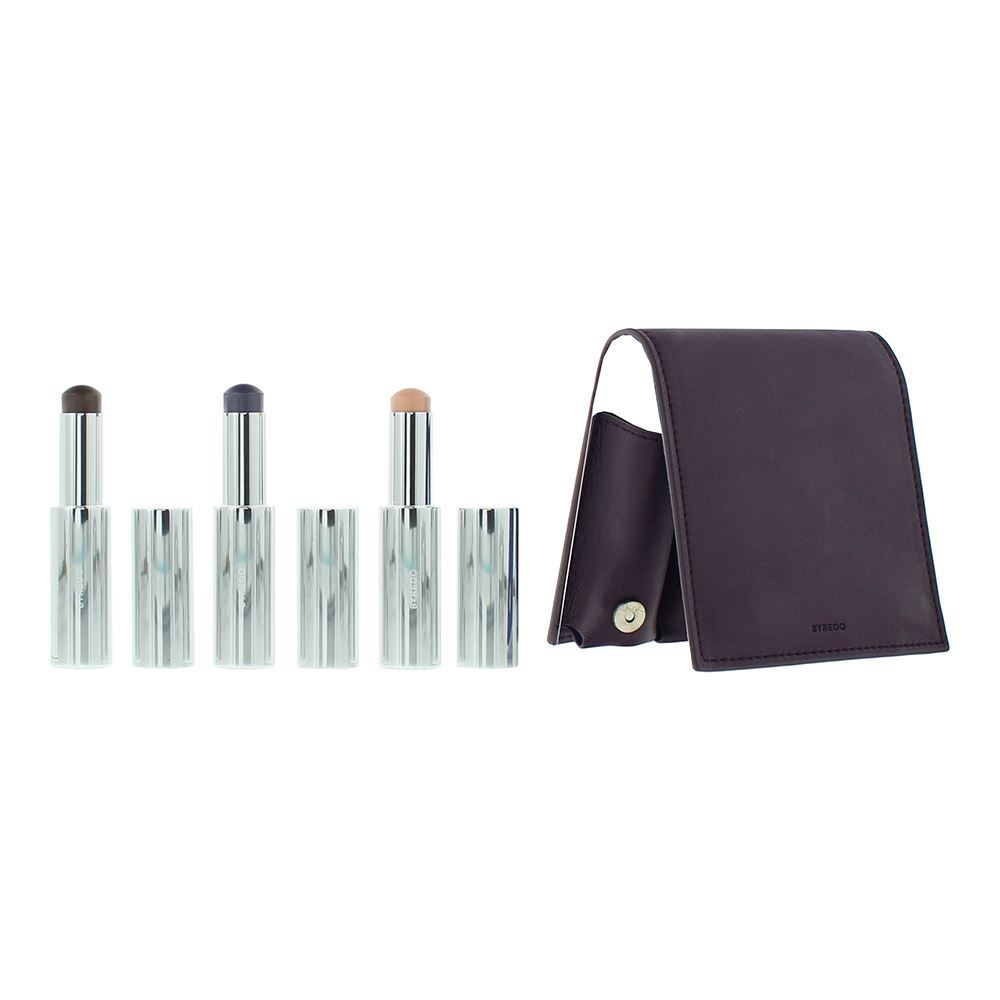 Setul Plum de la Byredo: Sticla de culoare, multifuncțională, sticla pentru sprâncene, Viena, 3,5 g + Sticla de culoare, multifuncțională, sticla pentru sprâncene, Dravite, 3,5 g + Sticla de culoare, multifuncțională, sticla pentru sprâncene, 580, Ultramagnetic, 3,5 g + Byredo, Pachetul GWP Leather