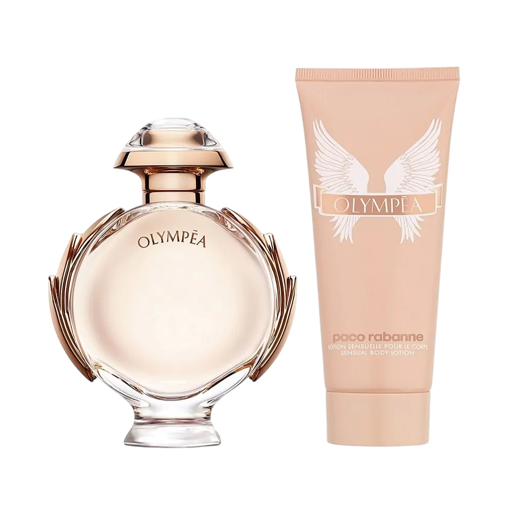 Paco Rabanne: Olympea, Eau de parfum pentru femei, 50 ml + Olympea, Loțiune corporală, 100 ml.