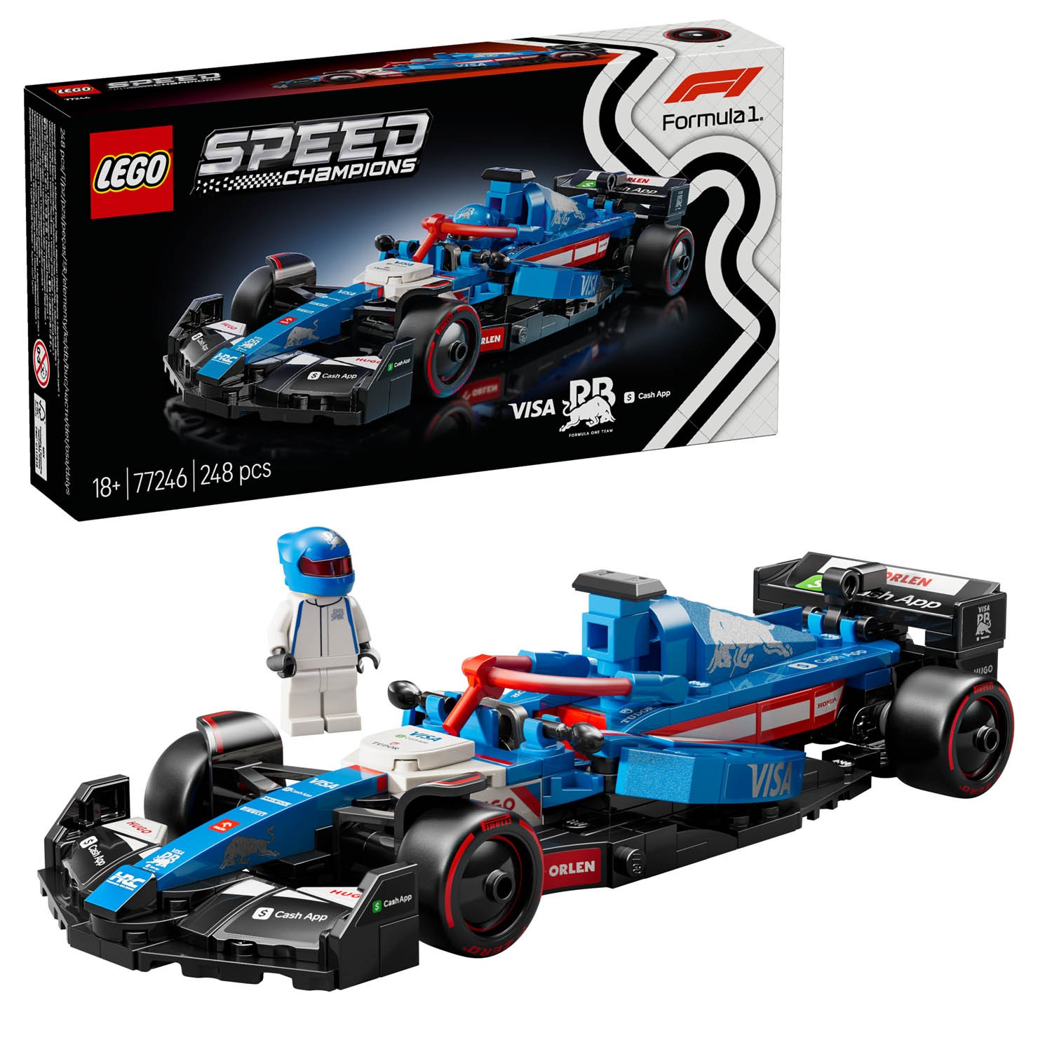 LEGO Speed Champions Visa Cash App Rb Vcarb 01 Mașină de curse F1 77246