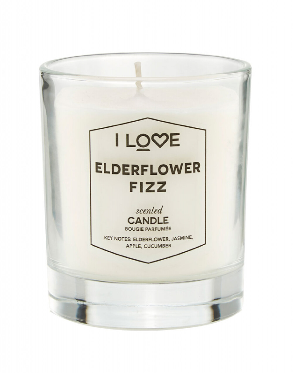 I Love, Elderflower Fizz, Raspberry, Scented Candle, 160 g