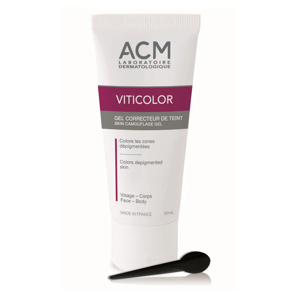 Laboratuvar ACM, Viticolor, Renk Düzeltici, Yerel Tedavi Jeli, Noktalar ve Pigmanlar için, Yüz ve Vücut İçin, 50 ml.