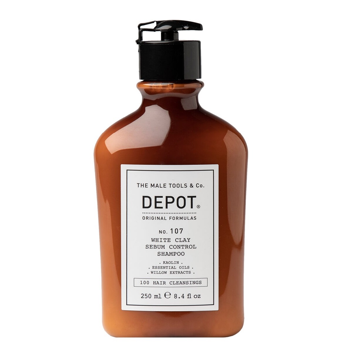 Depozit, 100 Curățare a părului Nr. 107, Kaolin, Spumă pentru par, Pentru reglarea excesului de sebum, 250 ml