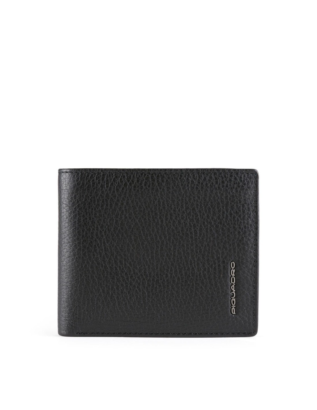 Piquadro, Piquadro, Leather Wallet, With Zipped Coin Pocket, Black, For Men