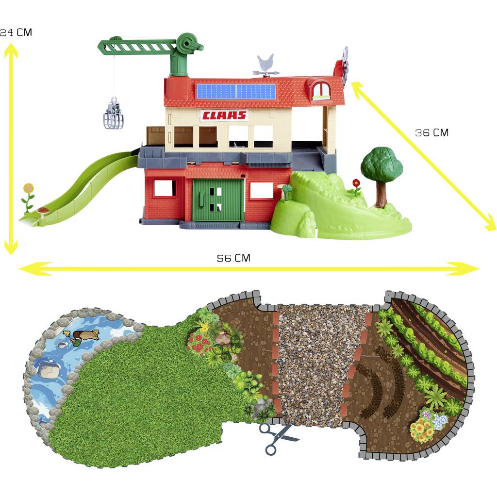 Majorette Claas Farmyard + 3 vehicule **Stația Ferme Rurală** 8503009000