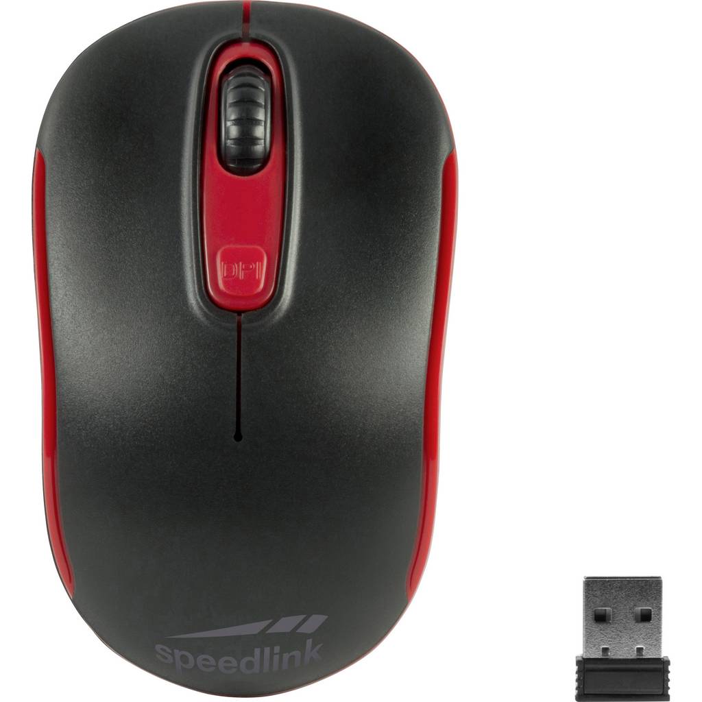 SpeedLink CEPTICA Mouse Radio Optical Black, Red 3 Buttons 1600 d SL-630013-BKRD