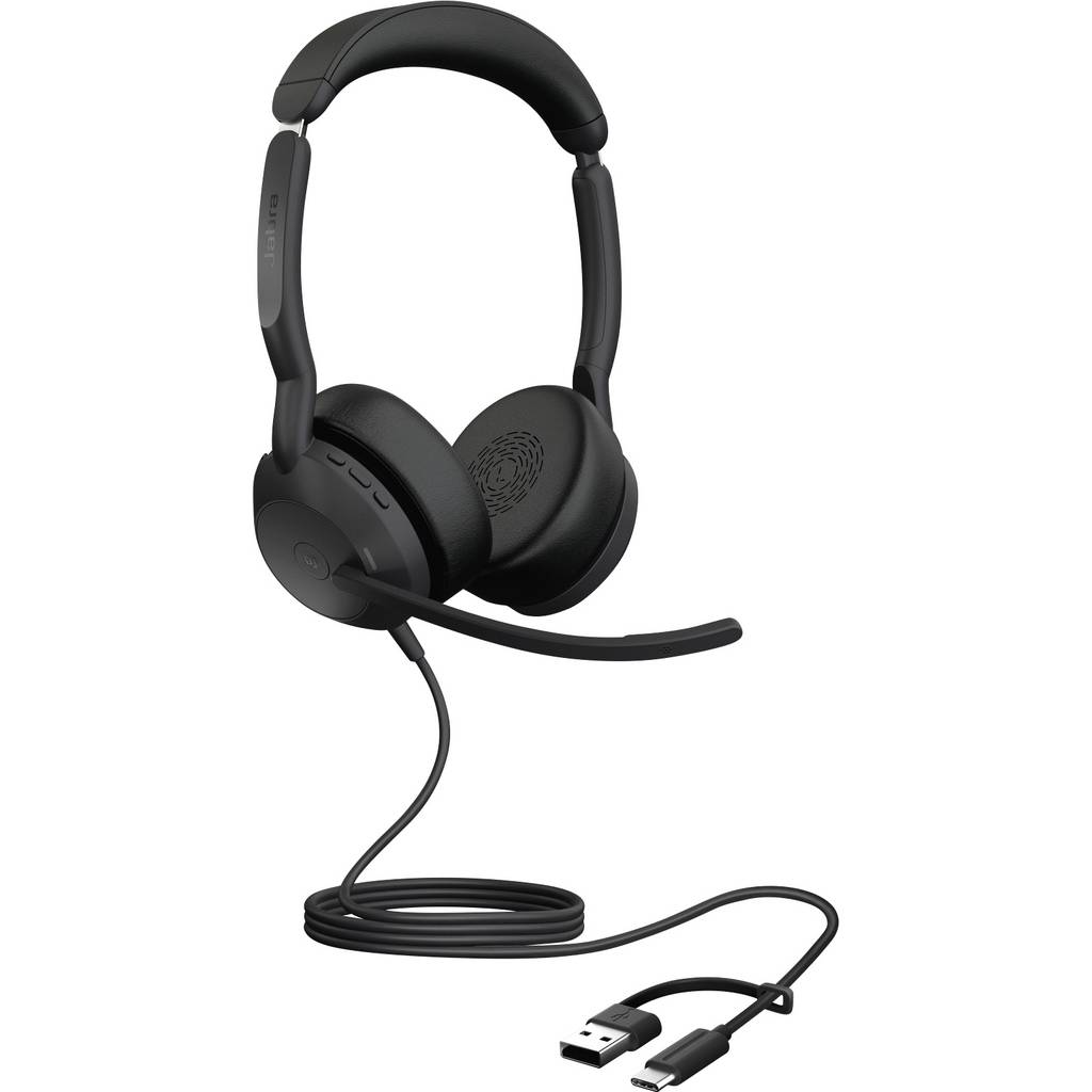 Jabra Evolve2 50 On-ear headset Corded (1075100), Bluetooth® (1075 25089-999-799