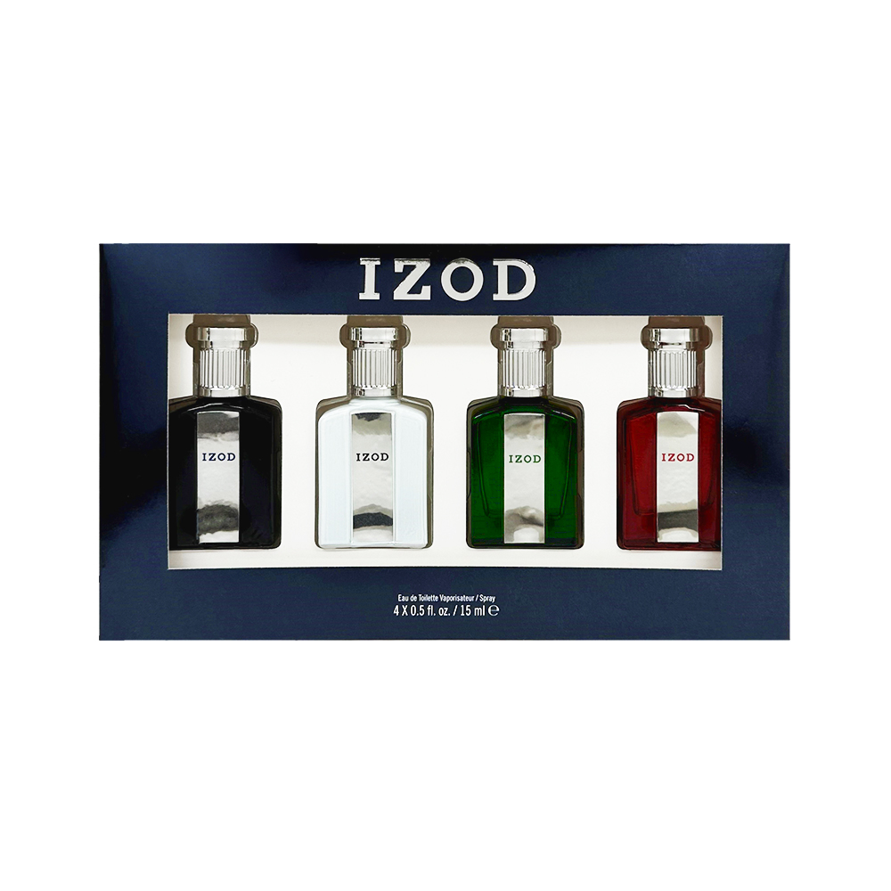 Setul de urmaș Legacy Izod: Alb, Eau De Parfum pentru Bărbați, 15 ml + Verde, Eau De Parfum pentru Bărbați, 15 ml + Roșu, Eau De Parfum pentru Bărbații, 15 ml + Albastru, Eau De Parfum pentru Bărbați, 15 ml
