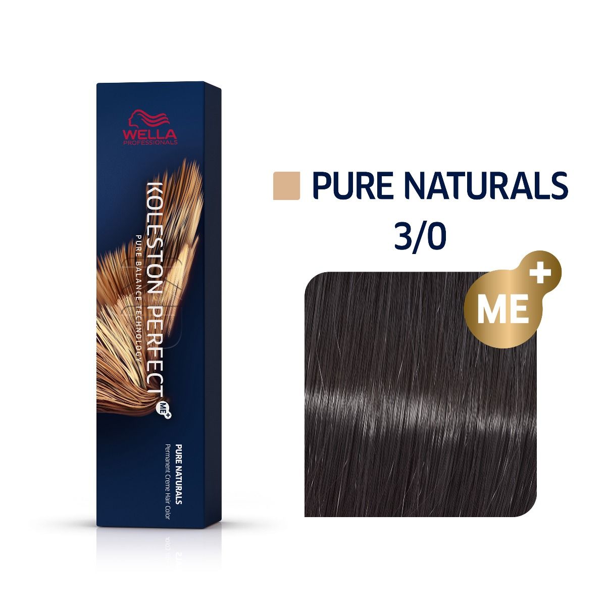 Wella Professionals, Koleston Perfect Me+, Permanent Hair Dye, 3/0 Dark Brown, 60 ml