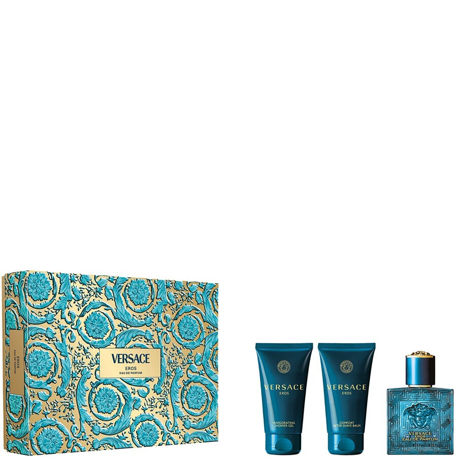 Set Versace: Pour Homme, Eau De Toilette, For Men, 50 ml + Pour Homme, After-Shave Balm, 50 ml + Pour Homme, Shower Gel, For Hair & Body, For All Skin Types, 50 ml