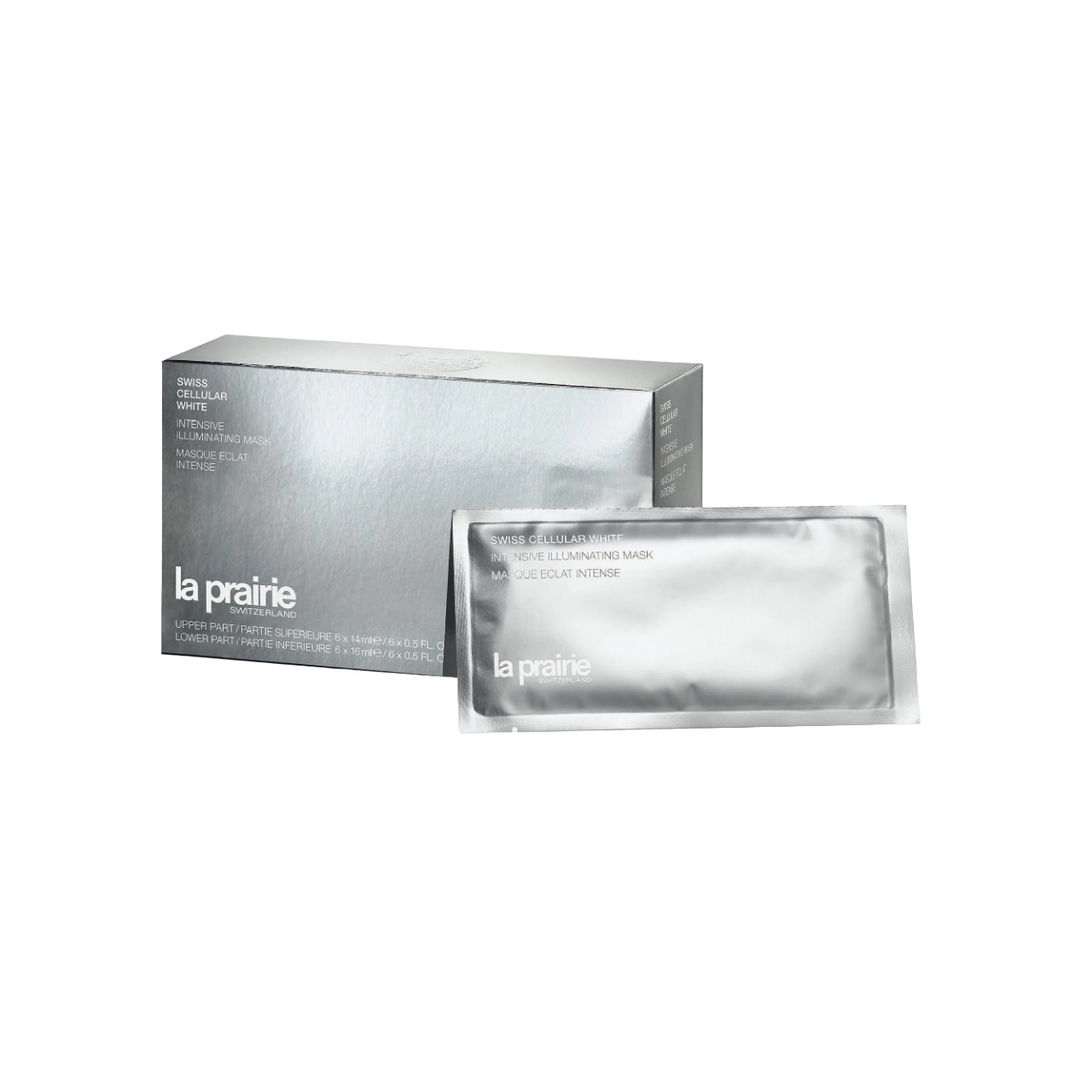 Set, La Prairie, İsviçreli Hücre Beyazsı, Düzleştirici, Yoğunlaştırıcı ve Aydınlatıcı, Kumaş Maske, Yüz için, Gündüz ve Gece, 12 parça, 14 ml.