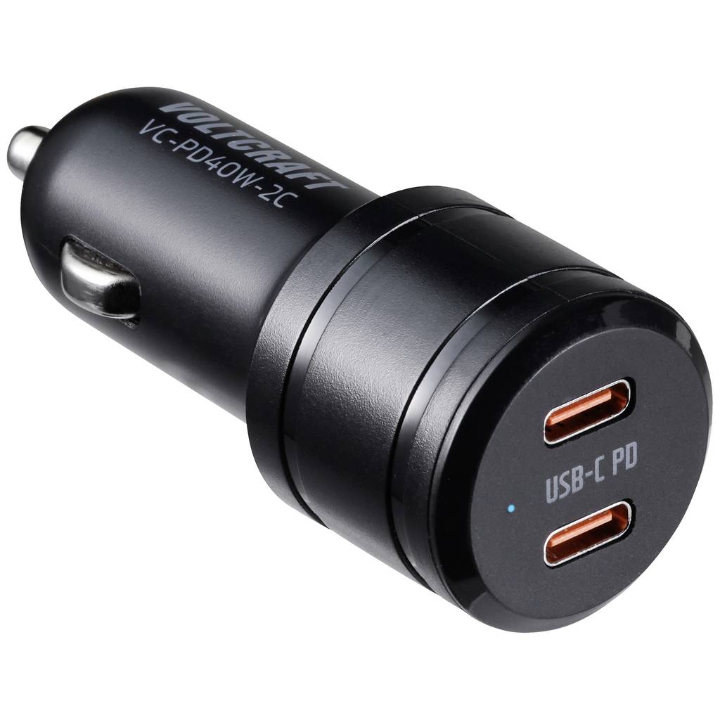 VOLTCRAFT VC-PD40W-2C USB charger 40 W 2x USB-C® Power Delivery Blac VC-13431420