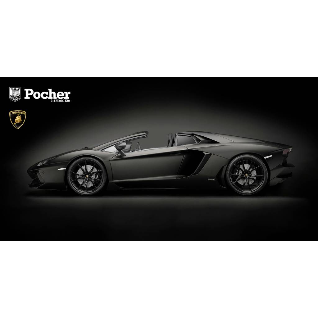 Pocher Lamborghini Aventador LP700-4 Roadster Nero Nemesis 1:8 Model car HK121