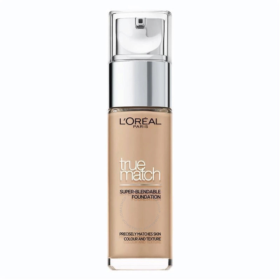 L'Oréal Paris, Fond de Piele Lichidă cu Acoperire Medie Naturale, True Match Super-Blendable, 4N, Bej, Fără Perfume, Protecția Solară: SPF 17, 30 ml.