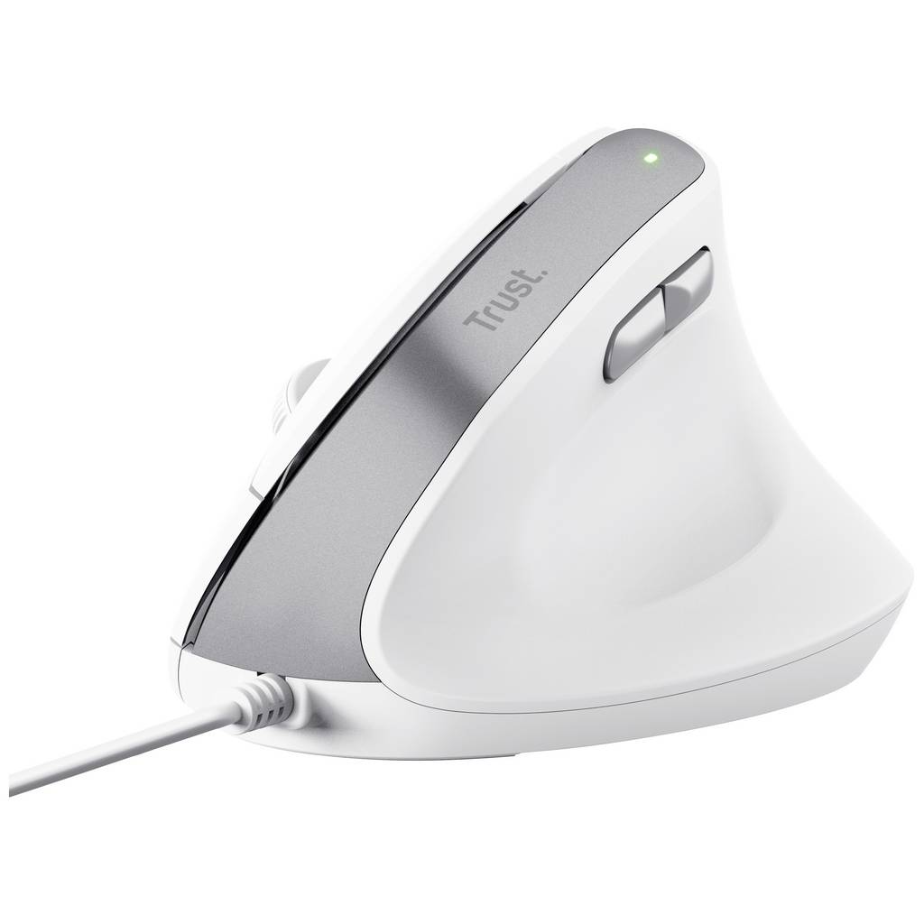 Trust BAYO II ERGONOMIC Mouse Corded Optical Alb 6 Butoni 2400 dpi Construit 25397
