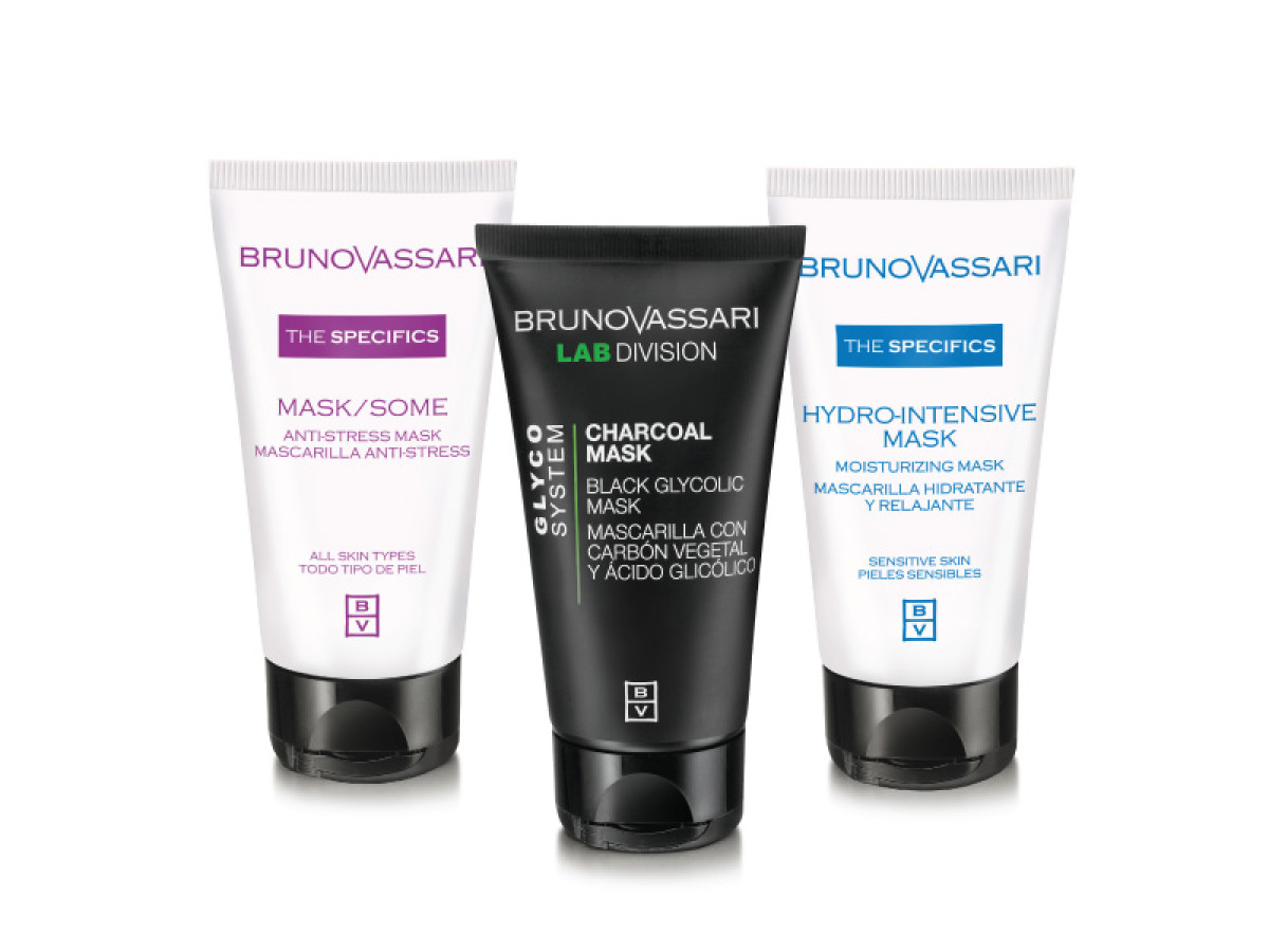Multimasking Set Bruno Vassari: The Specifics, Moisturizing, Cream Mask, For Face, 50 ml + The Specifics, Vitamin A, Anti-Stress, Day & Night, Cream Mask, For Face, 50 ml + 