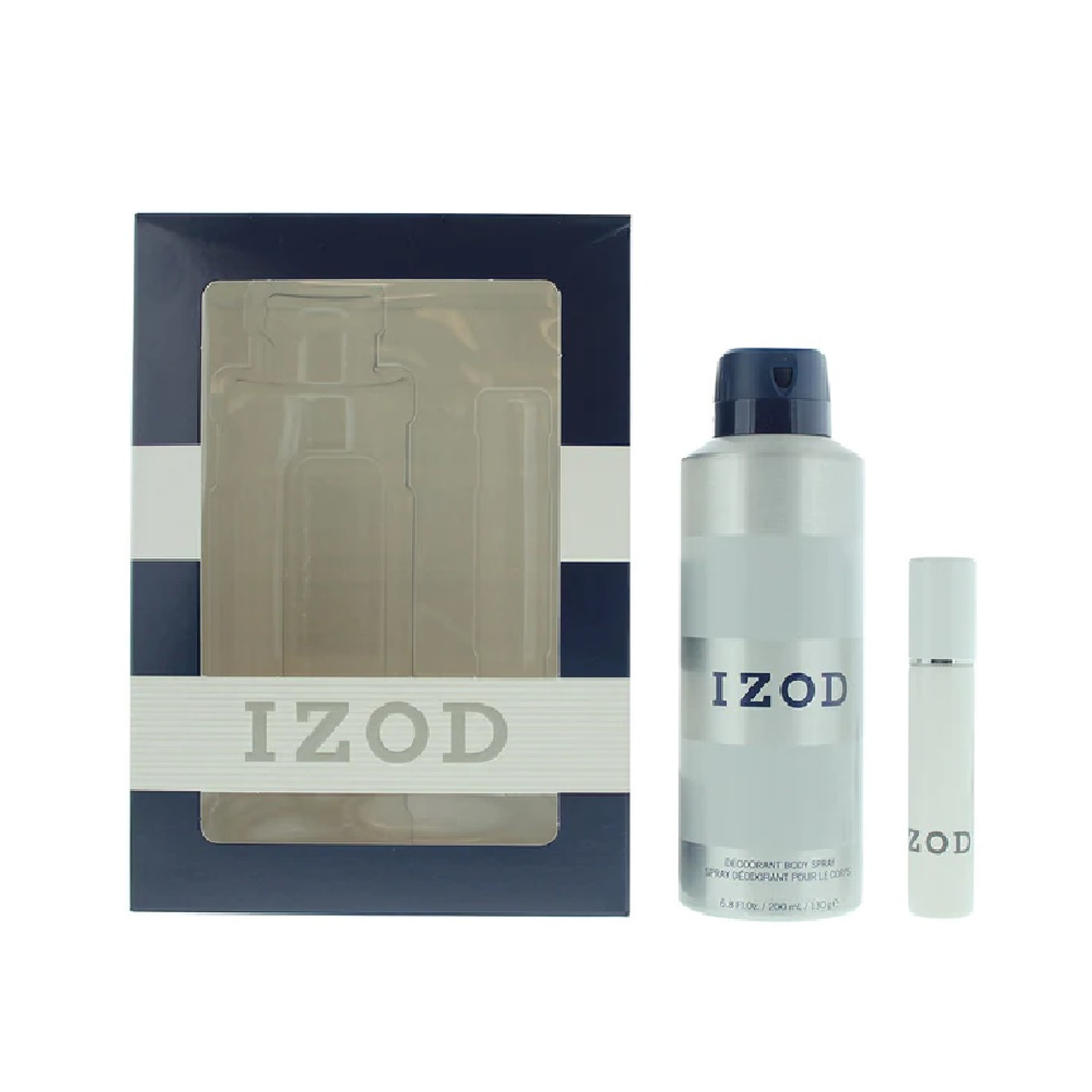Set Izod: Alb, Parfum de Toaletă, Pentru Bărbați, 15 ml + Alb, Spray Aromatizant, Pentru Bărbați, 200 ml