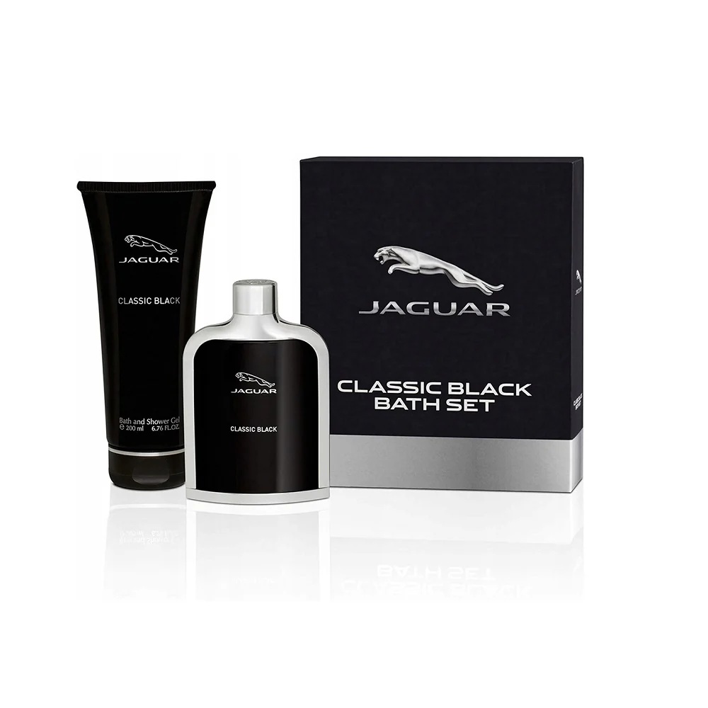 Jaguar Seti: Klasik Siyah, Tuvalet Suyu, Erkekler için, 100 ml + Klasik Siyah, Şampuan, 200 ml