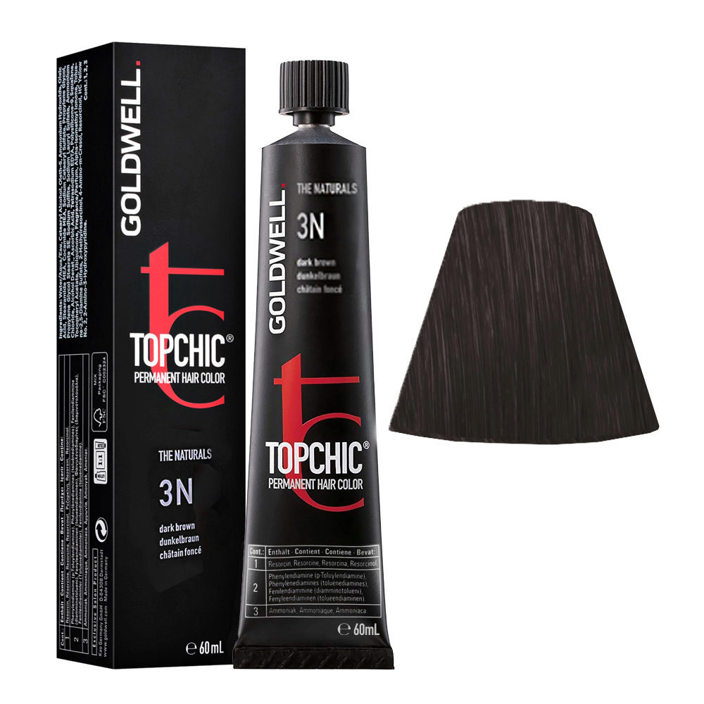 Goldwell, TopChic, Pălăria de păr permanentă, 03N Castaniu închis, 60 ml.