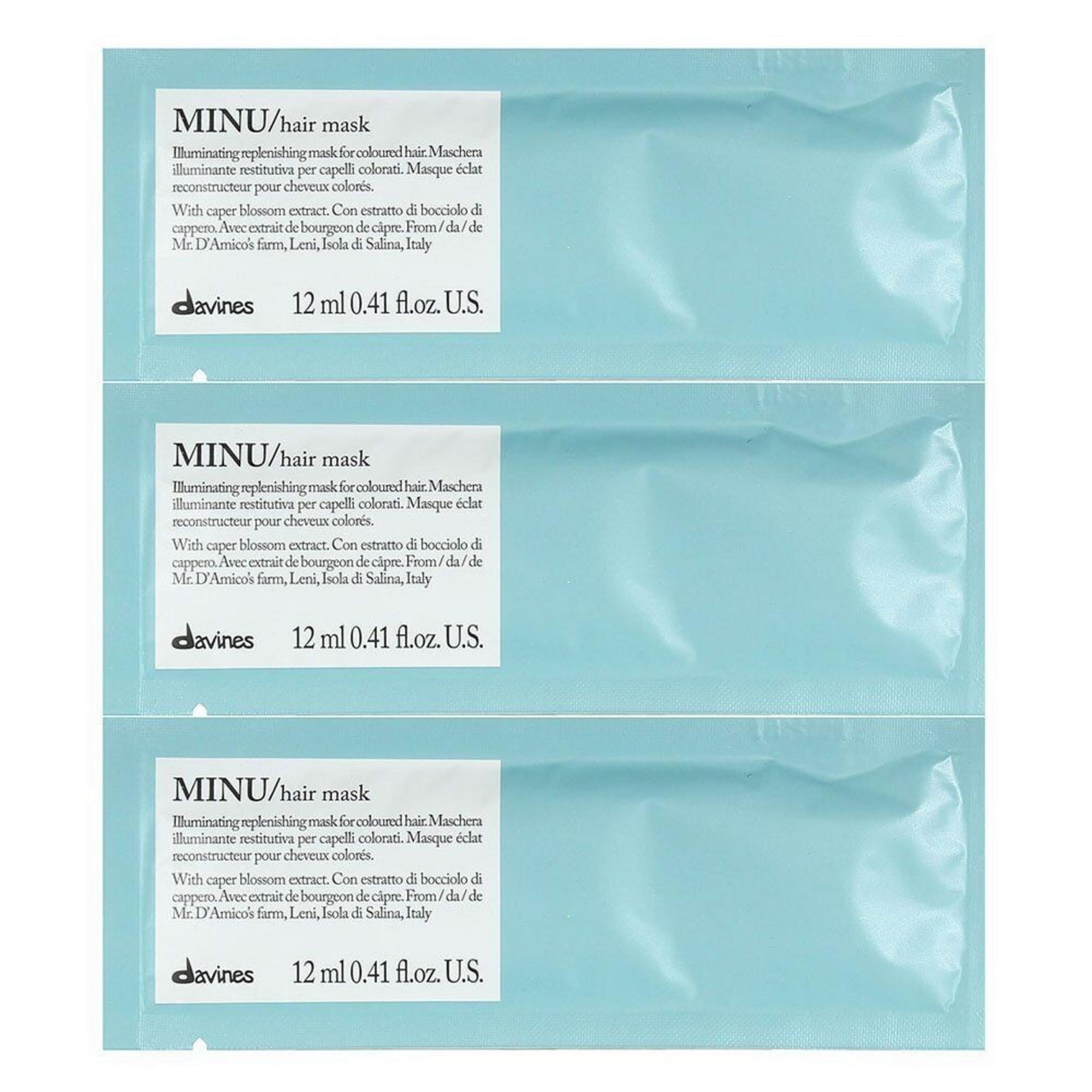 Set, Davines, Minu, Hair Treatment Cream Mask, Illuminating, 12 pcs, 12 ml