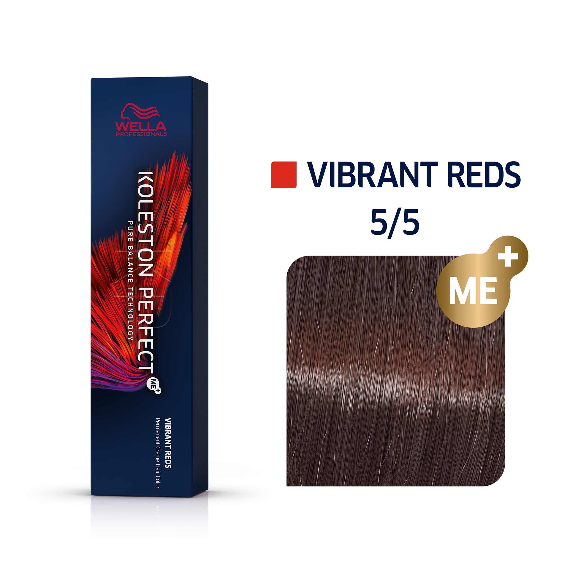 Wella Professionals, Koleston Perfect Me+, Permanent Hair Dye, 5/5 Light Brown Red Violet, 60 ml
