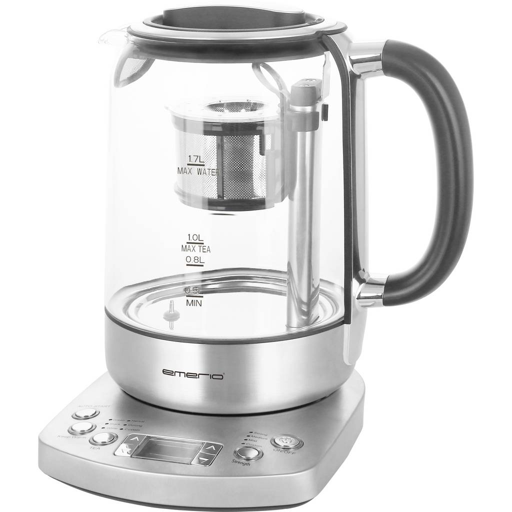 EMERIO WK-122248 Kettle cordless, BPA-free, with display Silver, Black WK-122248