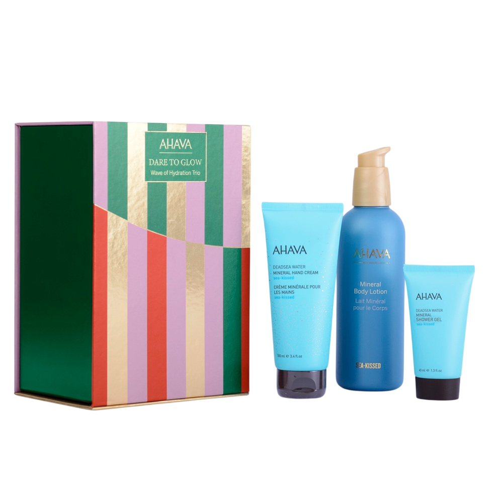 Wave of Hydration Trio Set Ahava:  Dead Sea Water, Vegan, Hydrating, Hand Cream, 100 ml +  Dead Sea Water, Vegan, Cleansing & Hydrating, Shower Gel, For All Skin Types, 40 ml + Sea Kissed, Hydrating, Body Lotion, 250 ml