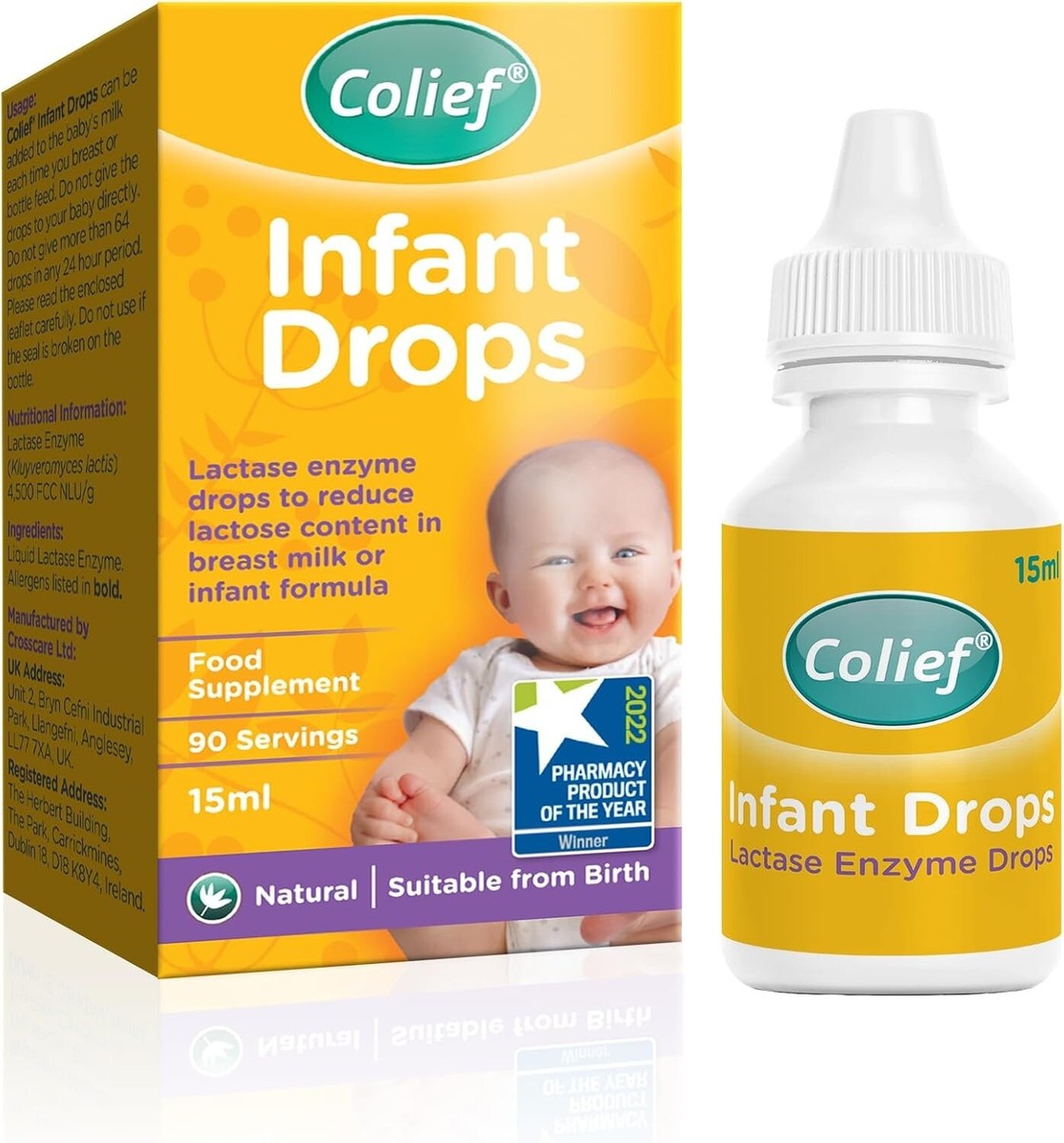 Colief, Bebek Damlası, Laktaz Enzimi, Kolik Önleyici, Damla, 15 ml.