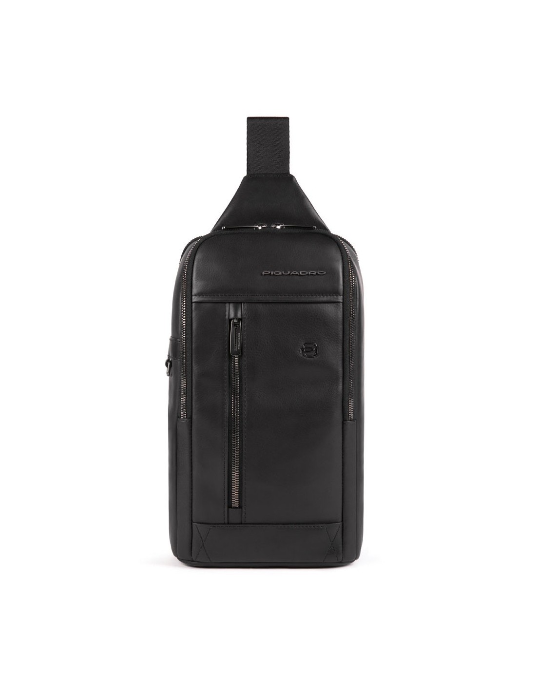 Piquadro, Monospalla, Leather, Leather Backpack, Black, Mono Sling, For Men, 19 x 32 x 8 cm