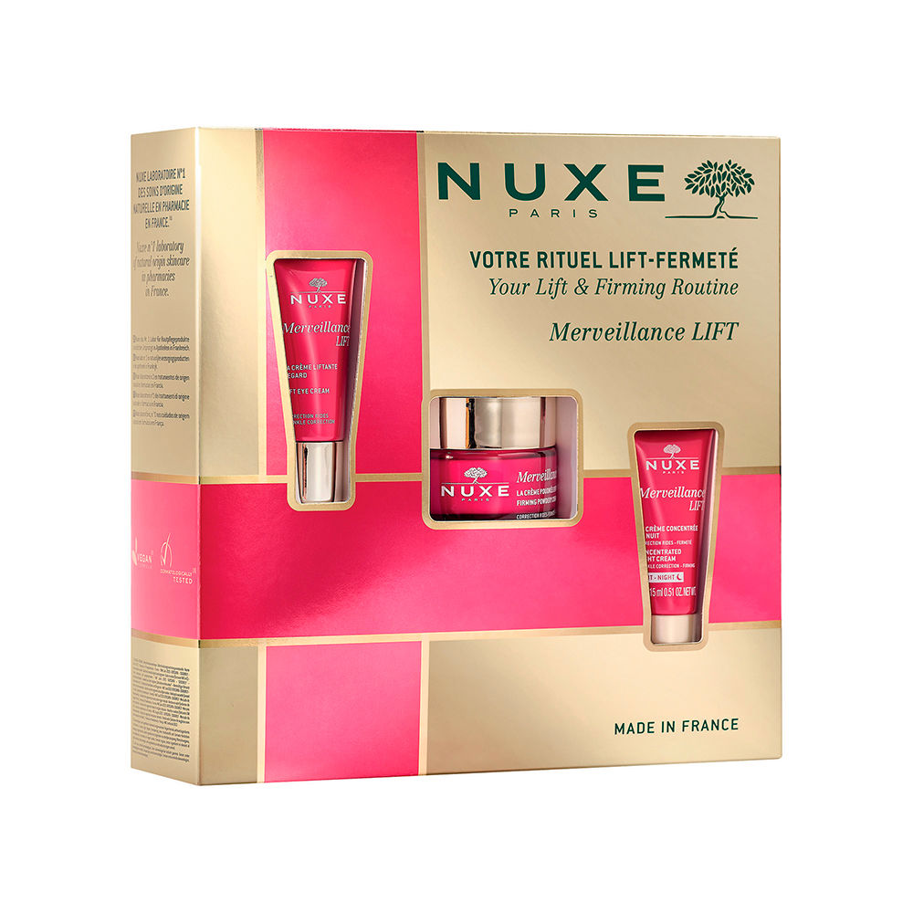 Firmness Routine Set Nuxe: Merveillance Lift Powdery, Vegan, Firming, Day, Cream, For Face, 50 ml + Merveillance Lift, Vegan, Lifting, Eye Cream, 15 ml + Merveillance Lift, Vegan, Lifting, Night, Cream, For Face, 15 ml