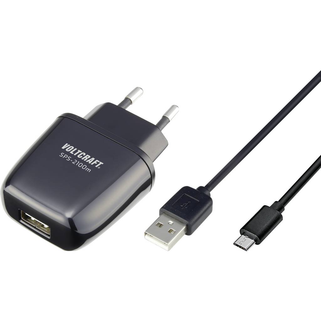 VOLTCRAFT SPS-2100m USB charger 10.5 W 1x USB-A, 1x Micro-USB Black  VC-11693710