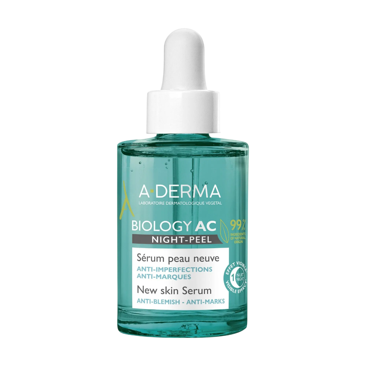 A-Derma, Biology AC, Peeling, Night, Serum, For Face, 30 ml