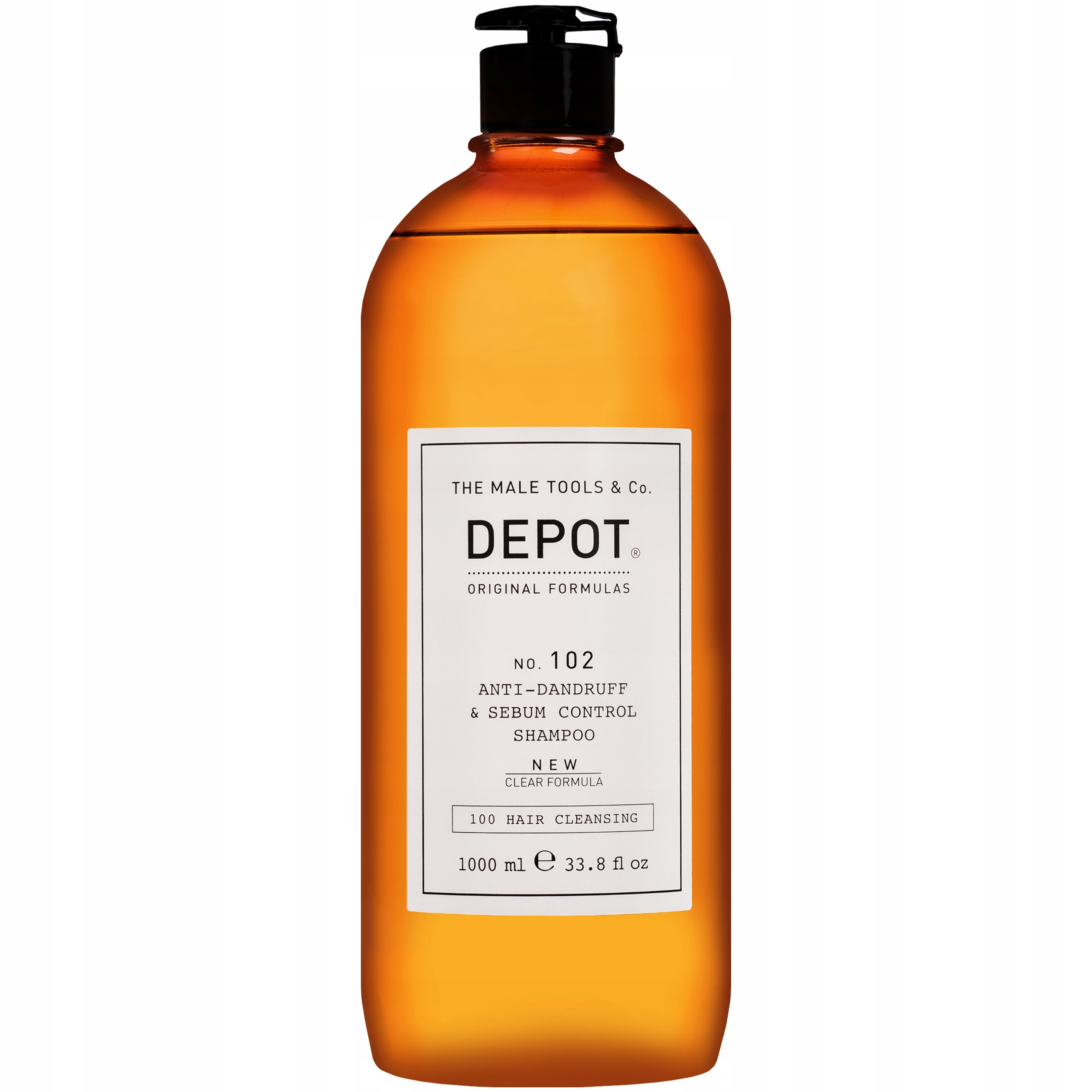 Depot, 100 Hair Cleansing No. 102 Clear Formula, Botanical Complex, Hair Shampoo, Anti-Dandruff & Sebum Control, 1000 ml