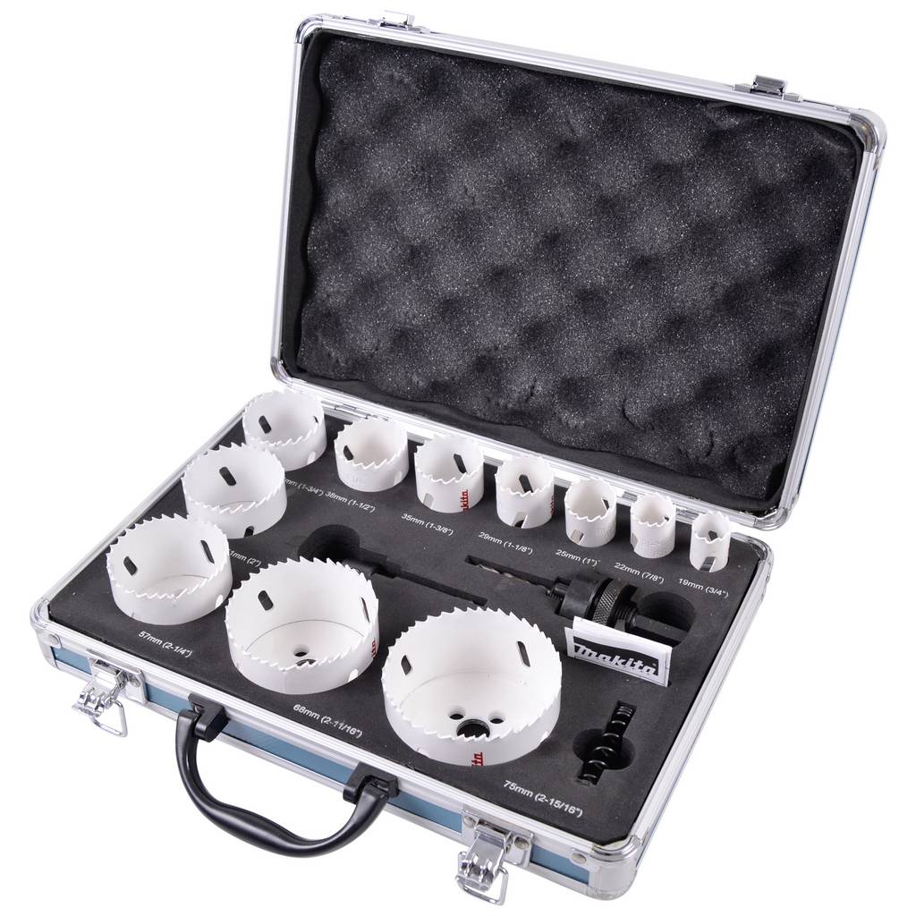 Makita D-47298 Hole saw set 14-piece 19 mm, 22 mm, 25 mm, 29 mm, 35 mm,  D-47298